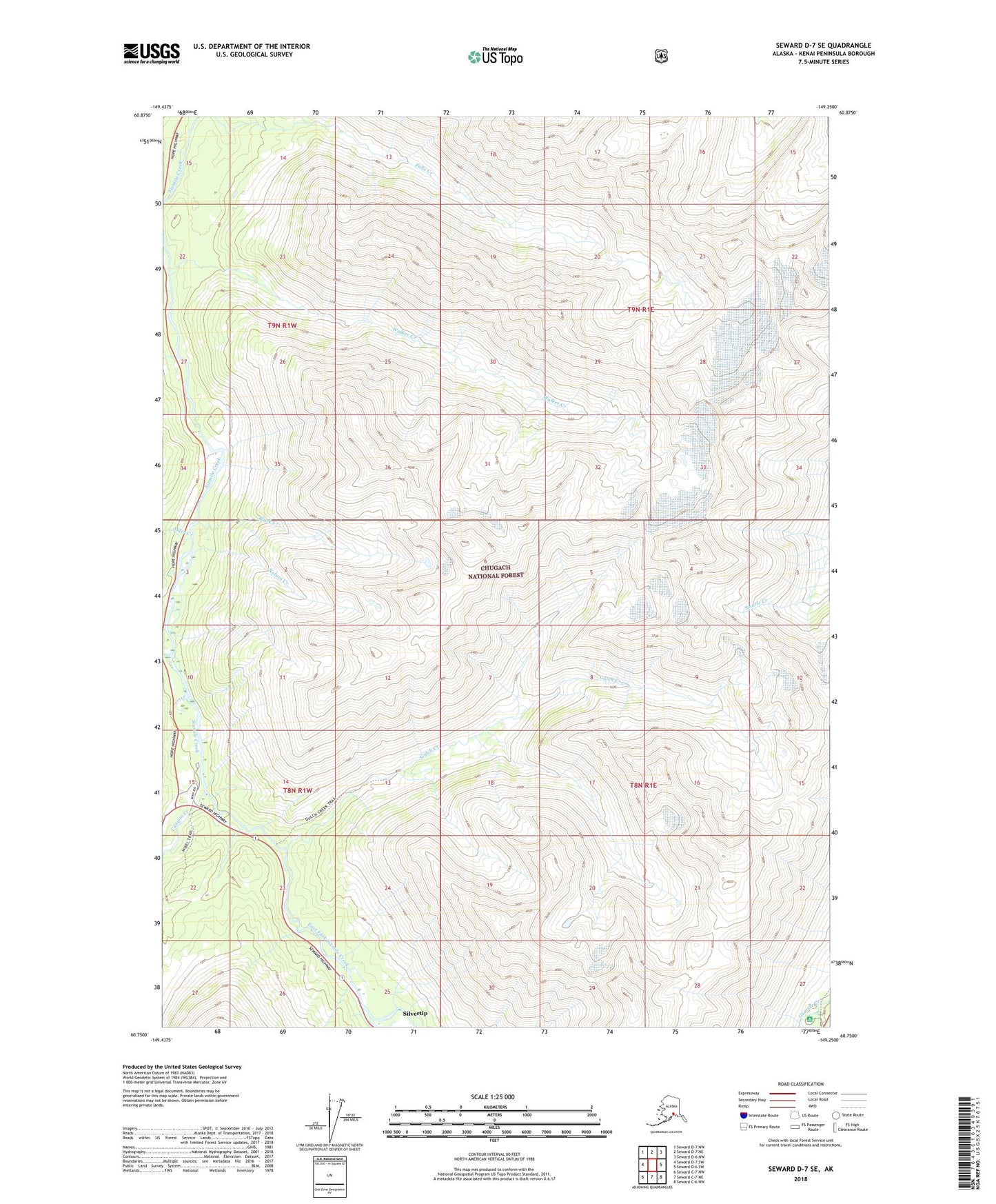 Seward D-7 SE Alaska US Topo Map Image