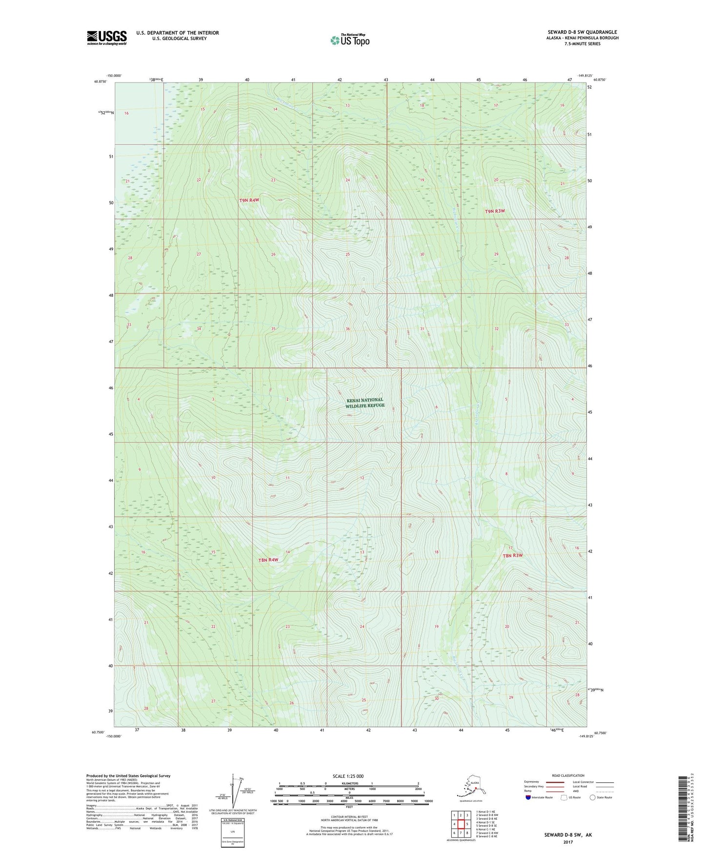 Seward D-8 SW Alaska US Topo Map Image