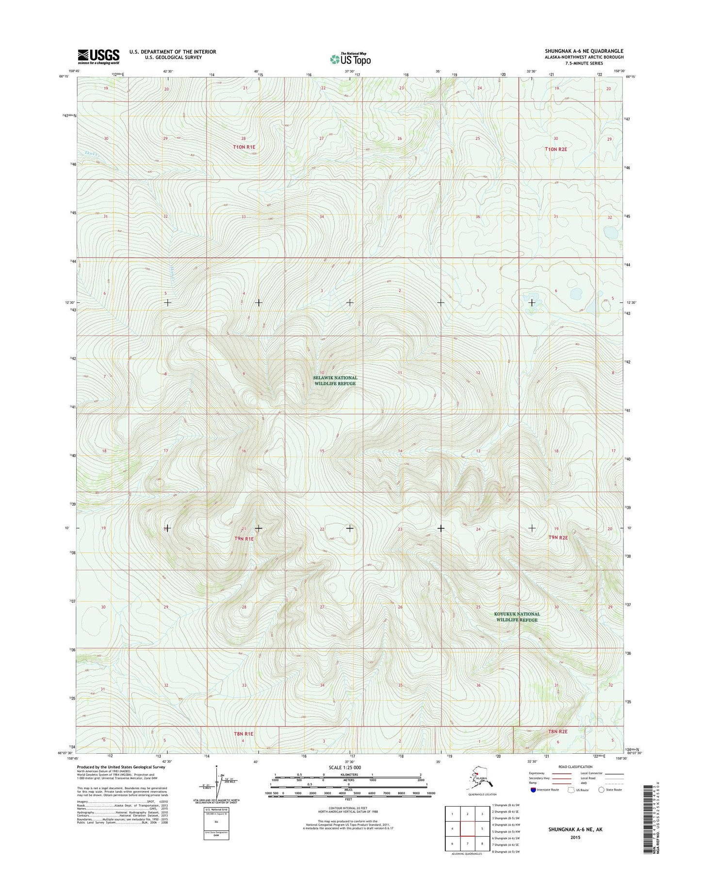 Shungnak A-6 NE Alaska US Topo Map Image