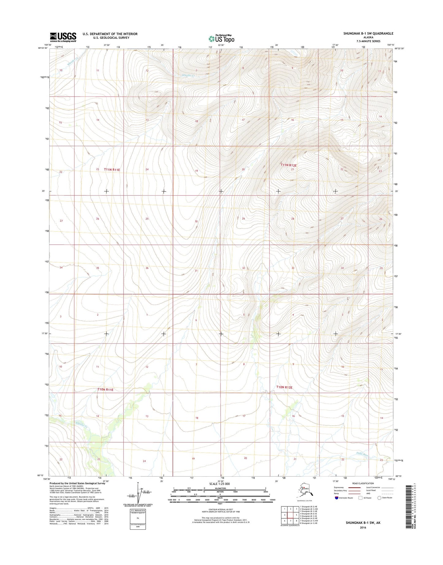 Shungnak B-1 SW Alaska US Topo Map Image