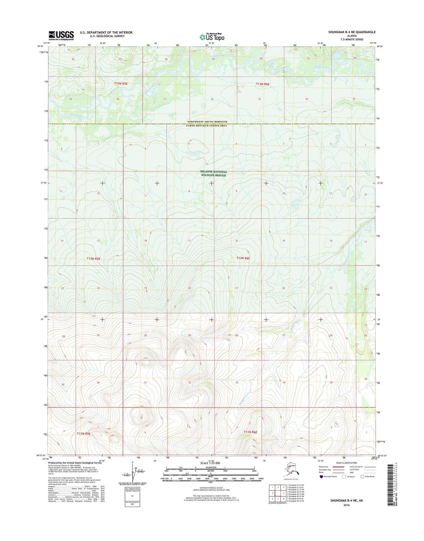 Shungnak B-4 NE Alaska US Topo Map Image