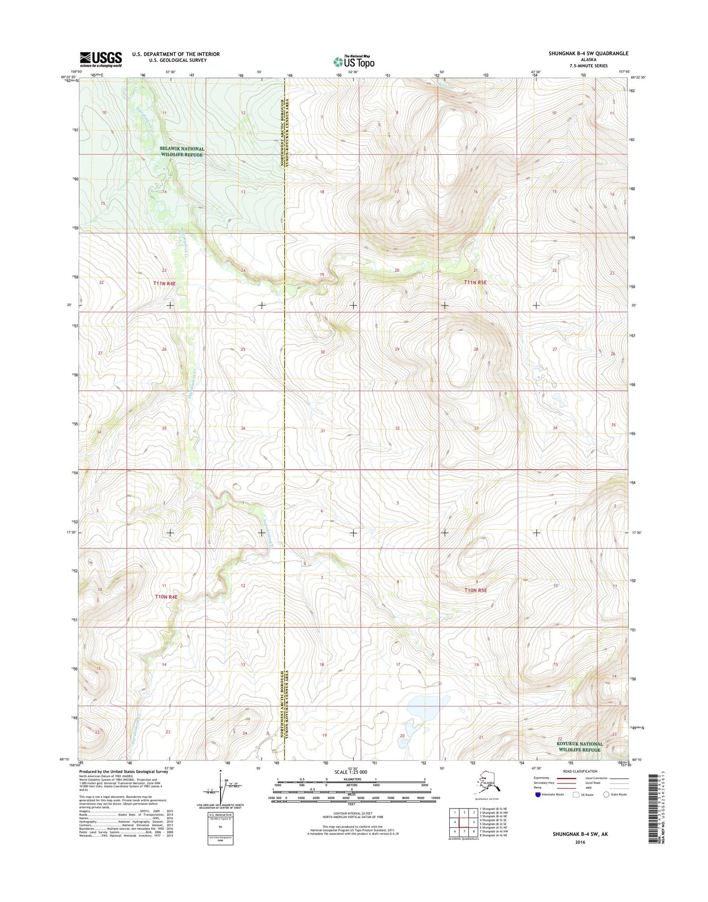 Shungnak B-4 SW Alaska US Topo Map Image