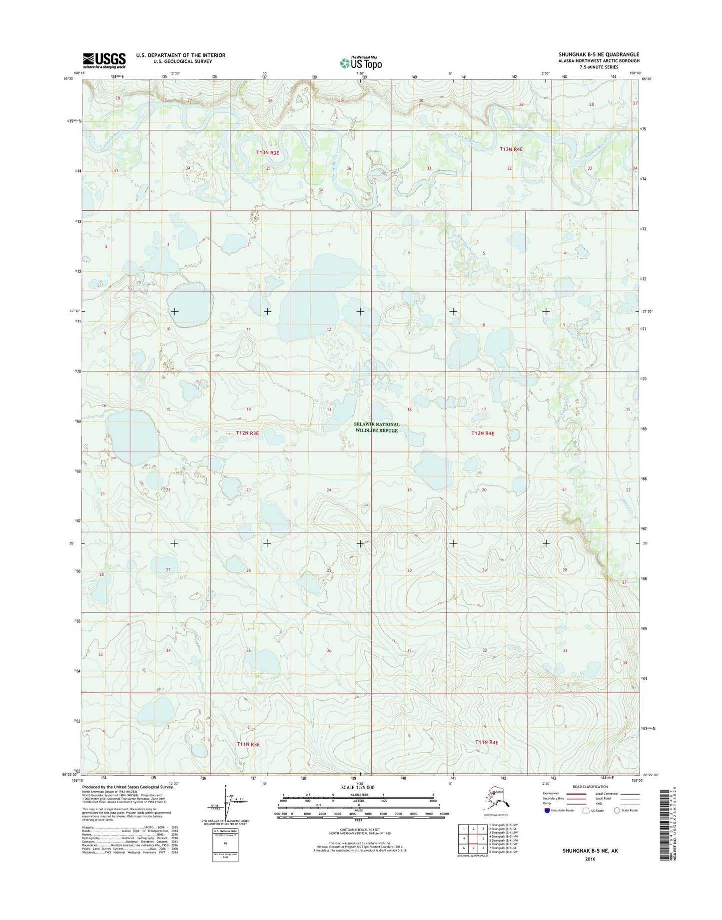 Shungnak B-5 NE Alaska US Topo Map Image