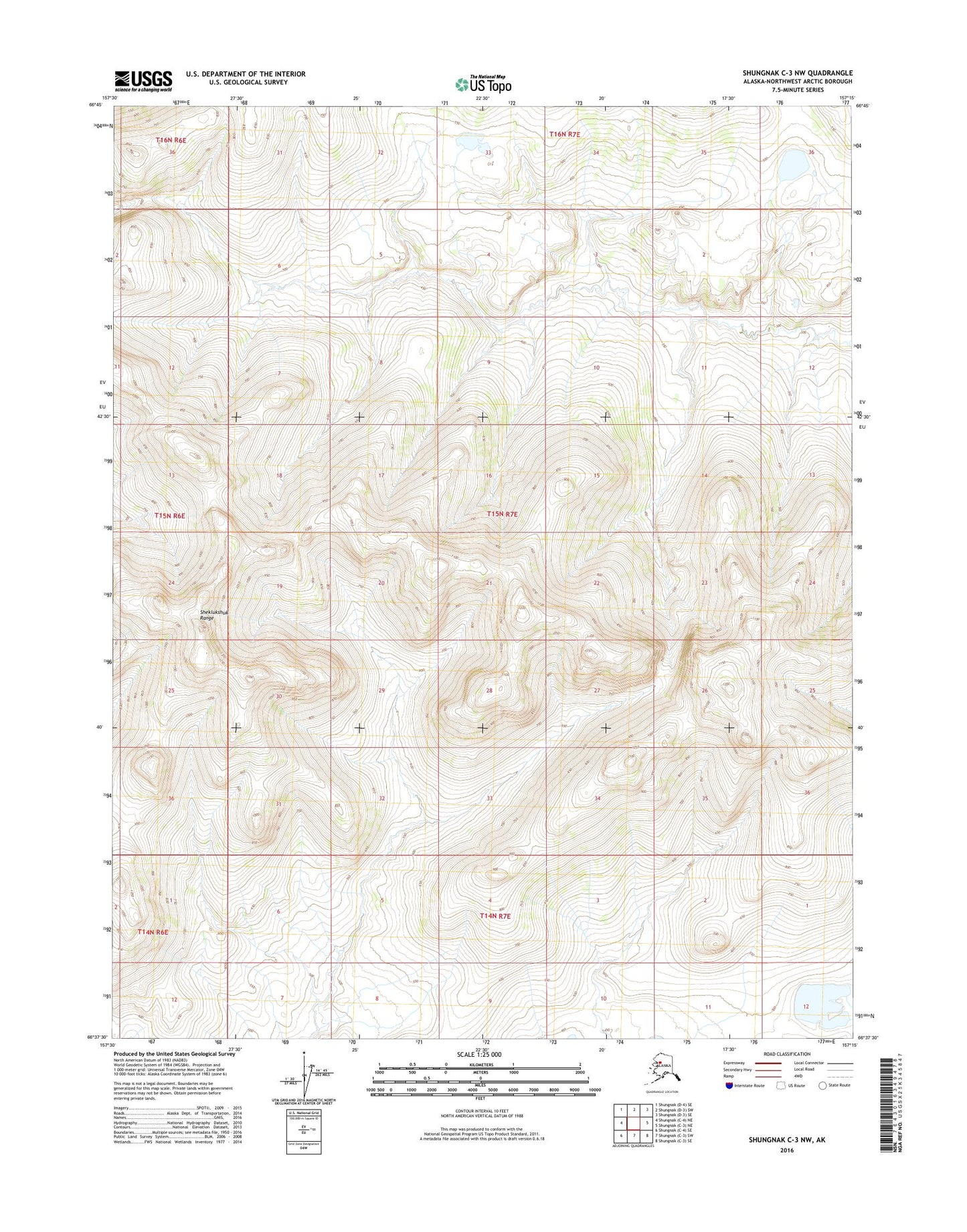 Shungnak C-3 NW Alaska US Topo Map Image