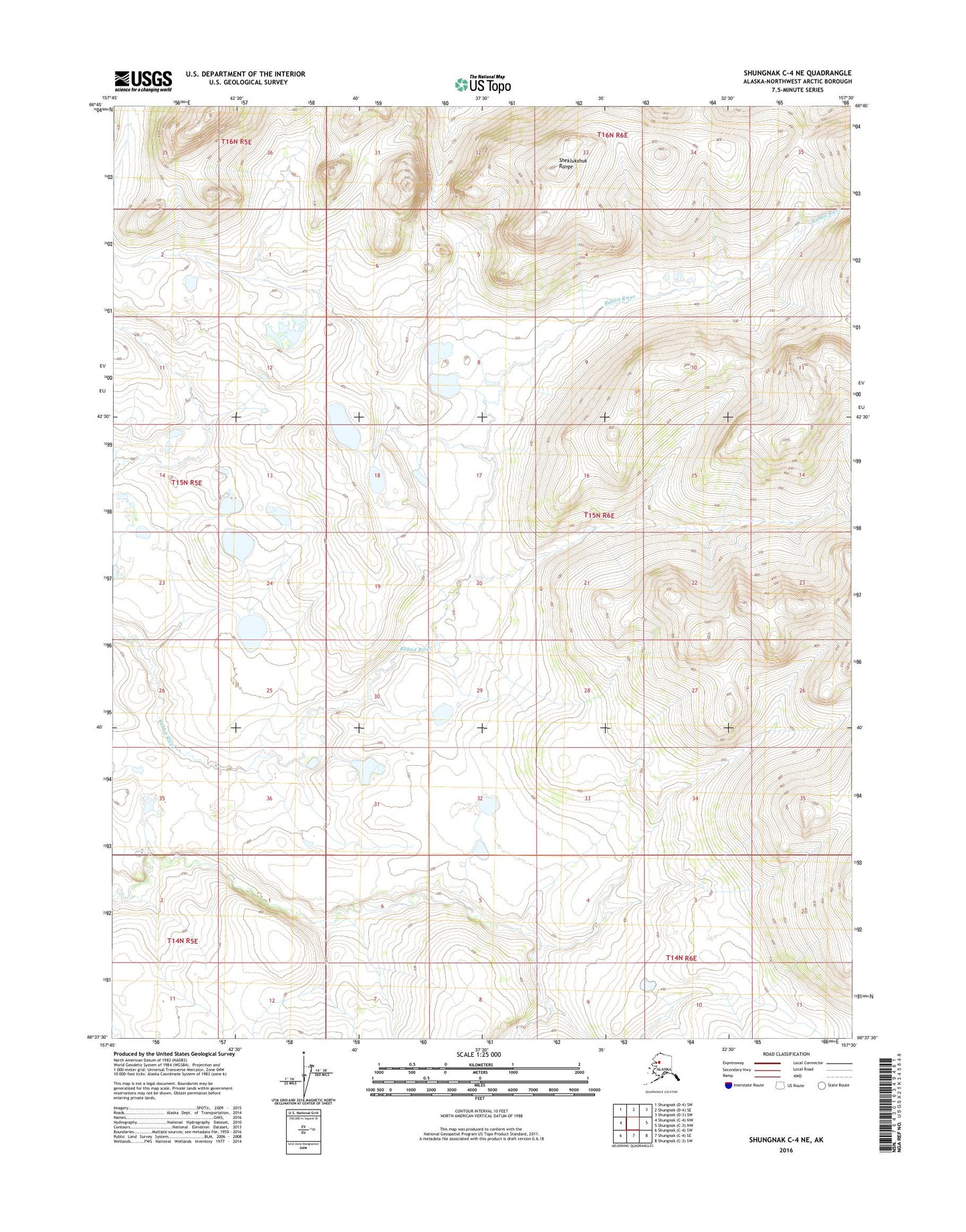 Shungnak C-4 NE Alaska US Topo Map Image