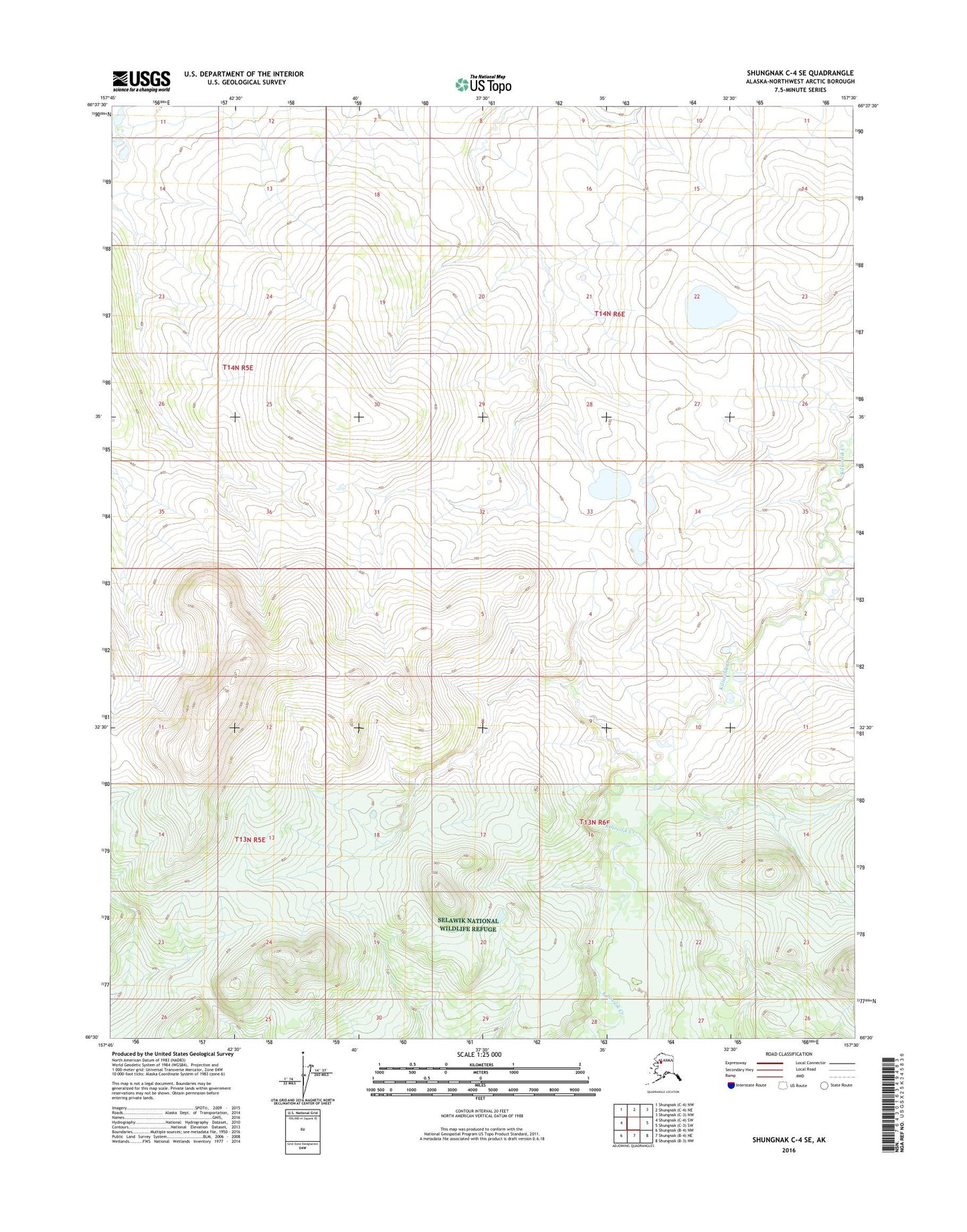 Shungnak C-4 SE Alaska US Topo Map Image