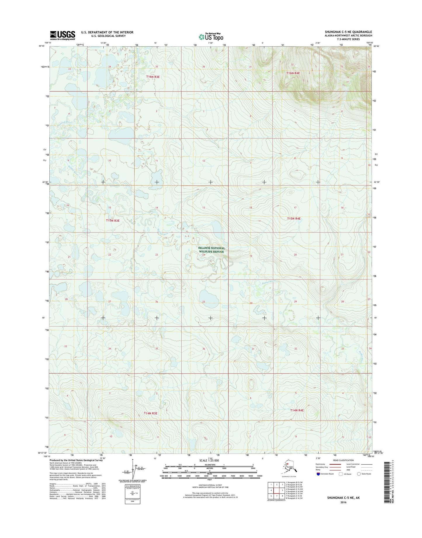 Shungnak C-5 NE Alaska US Topo Map Image
