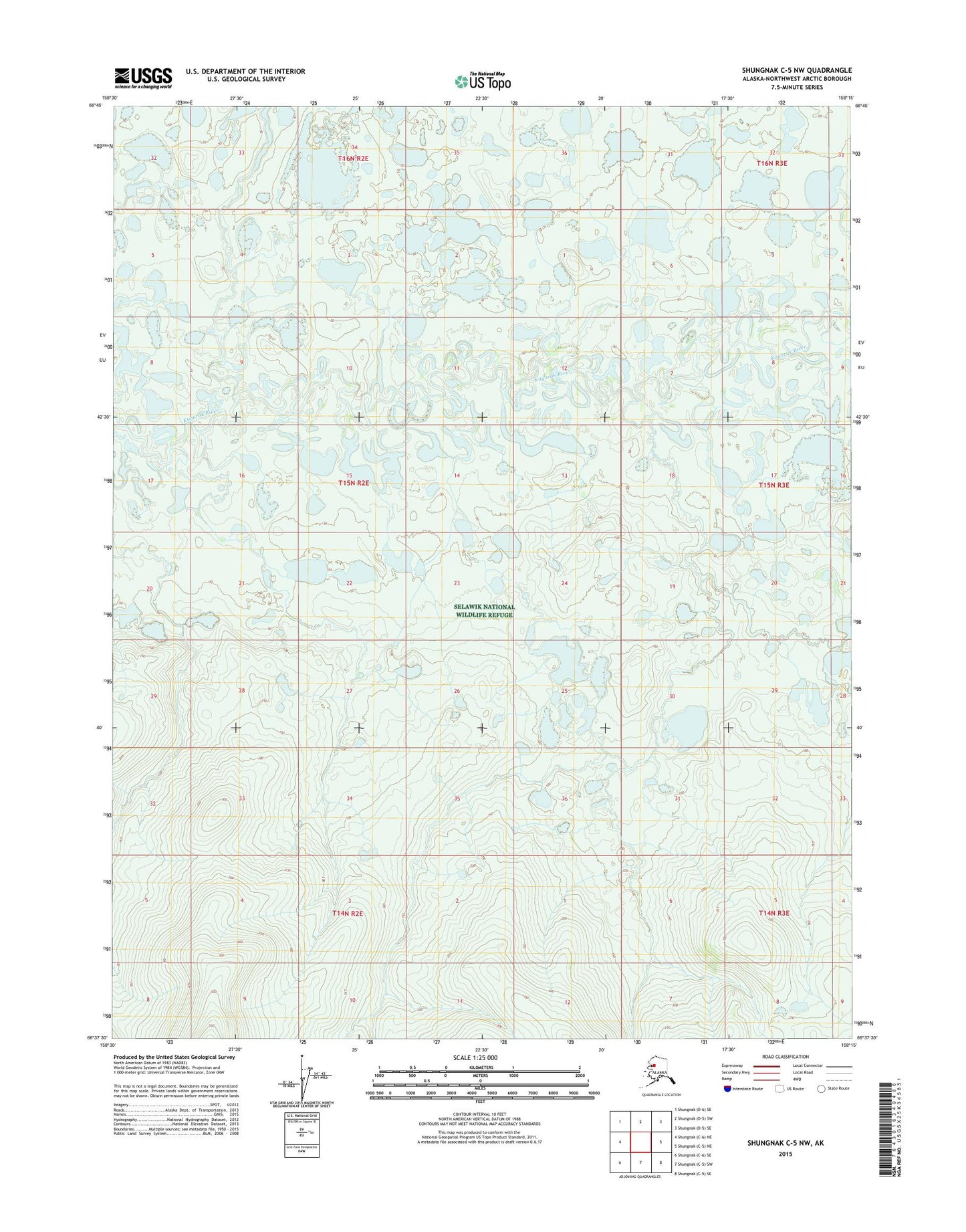 Shungnak C-5 NW Alaska US Topo Map Image