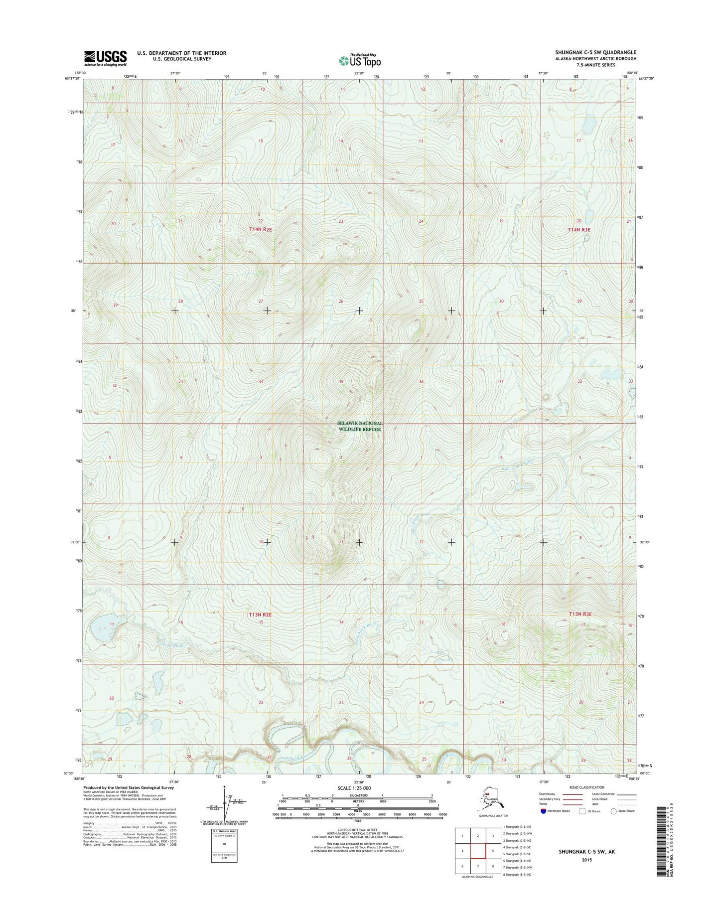 Shungnak C-5 SW Alaska US Topo Map Image