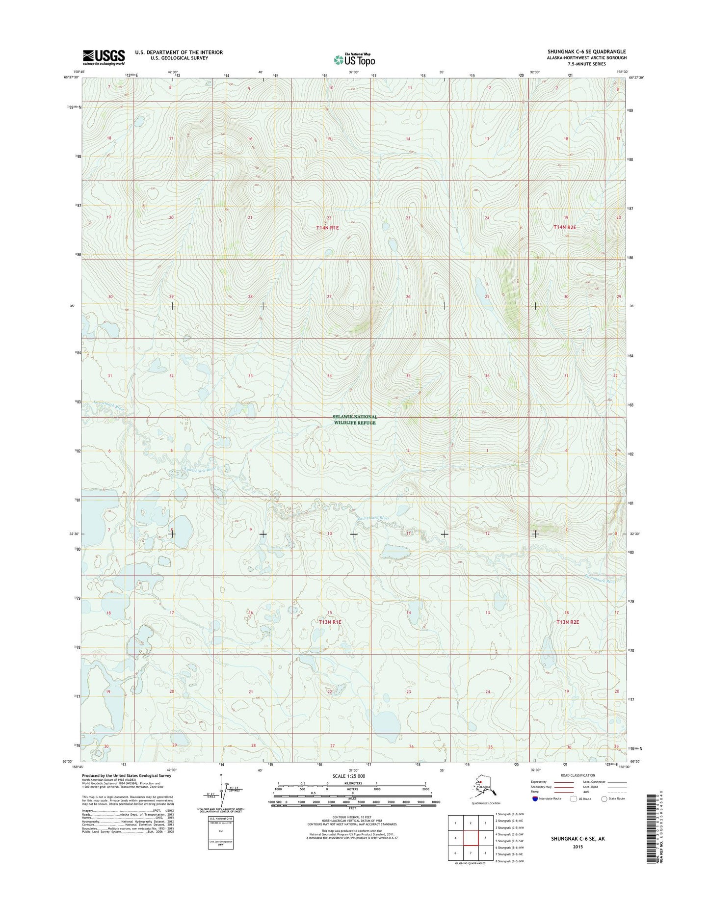 Shungnak C-6 SE Alaska US Topo Map Image
