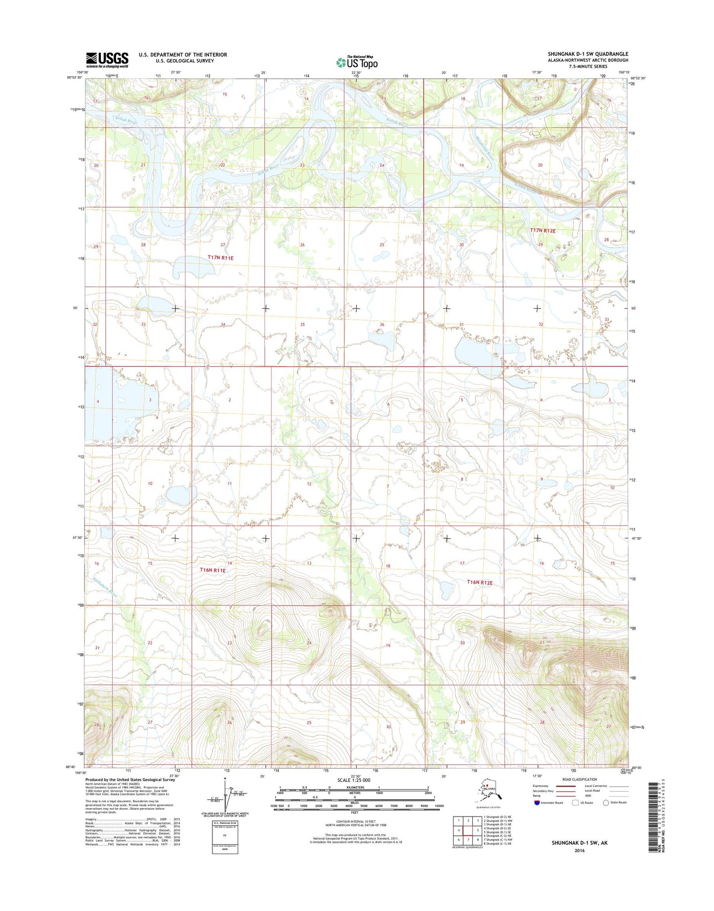 Shungnak D-1 SW Alaska US Topo Map Image