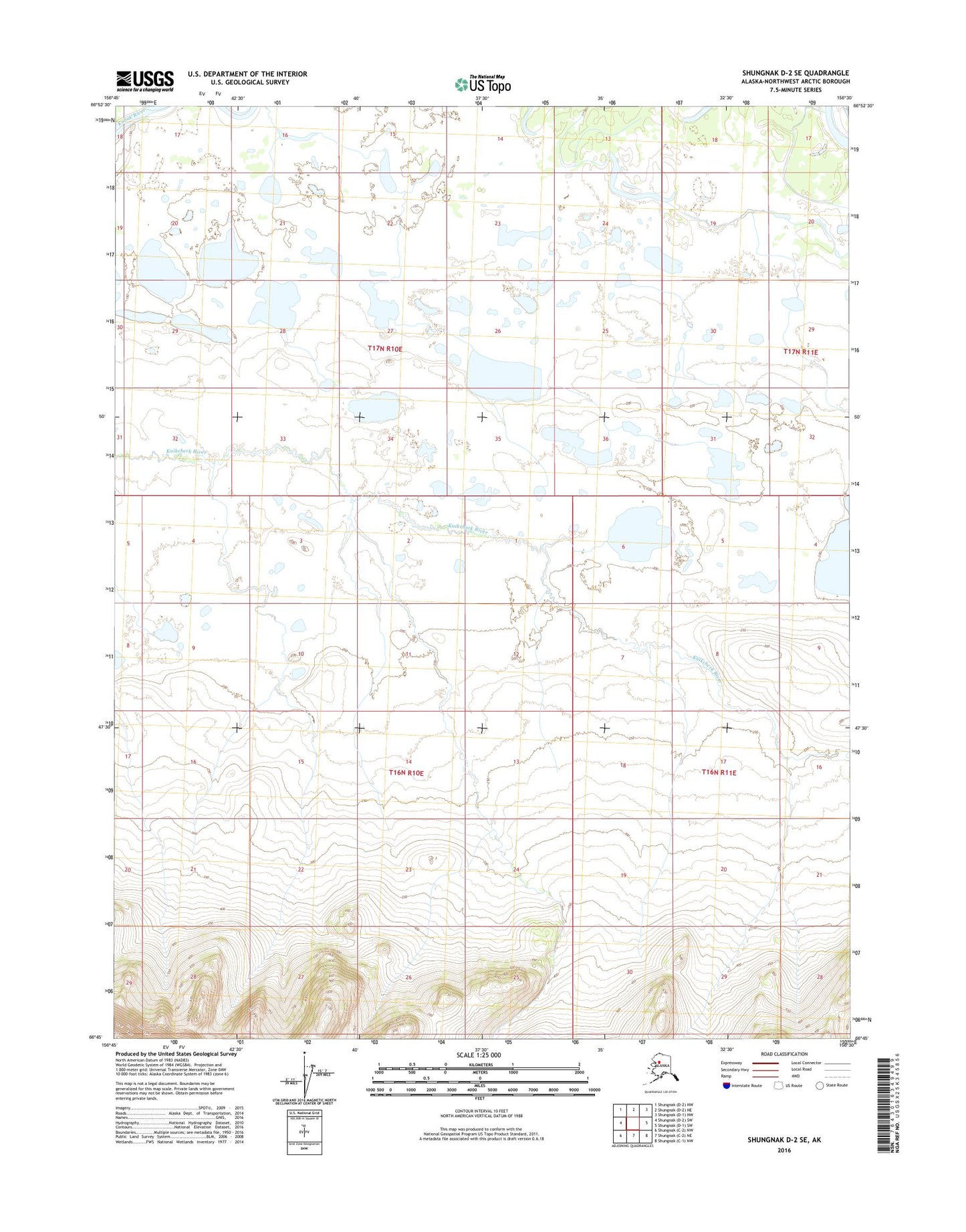 Shungnak D-2 SE Alaska US Topo Map Image