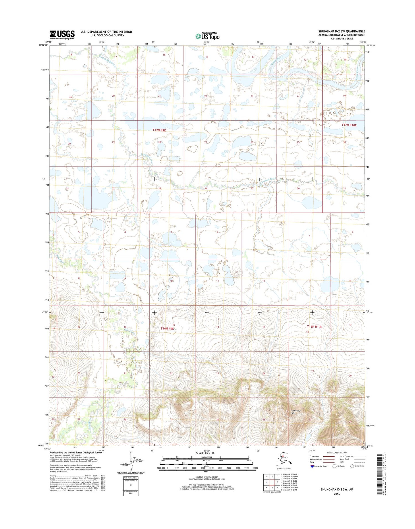 Shungnak D-2 SW Alaska US Topo Map Image