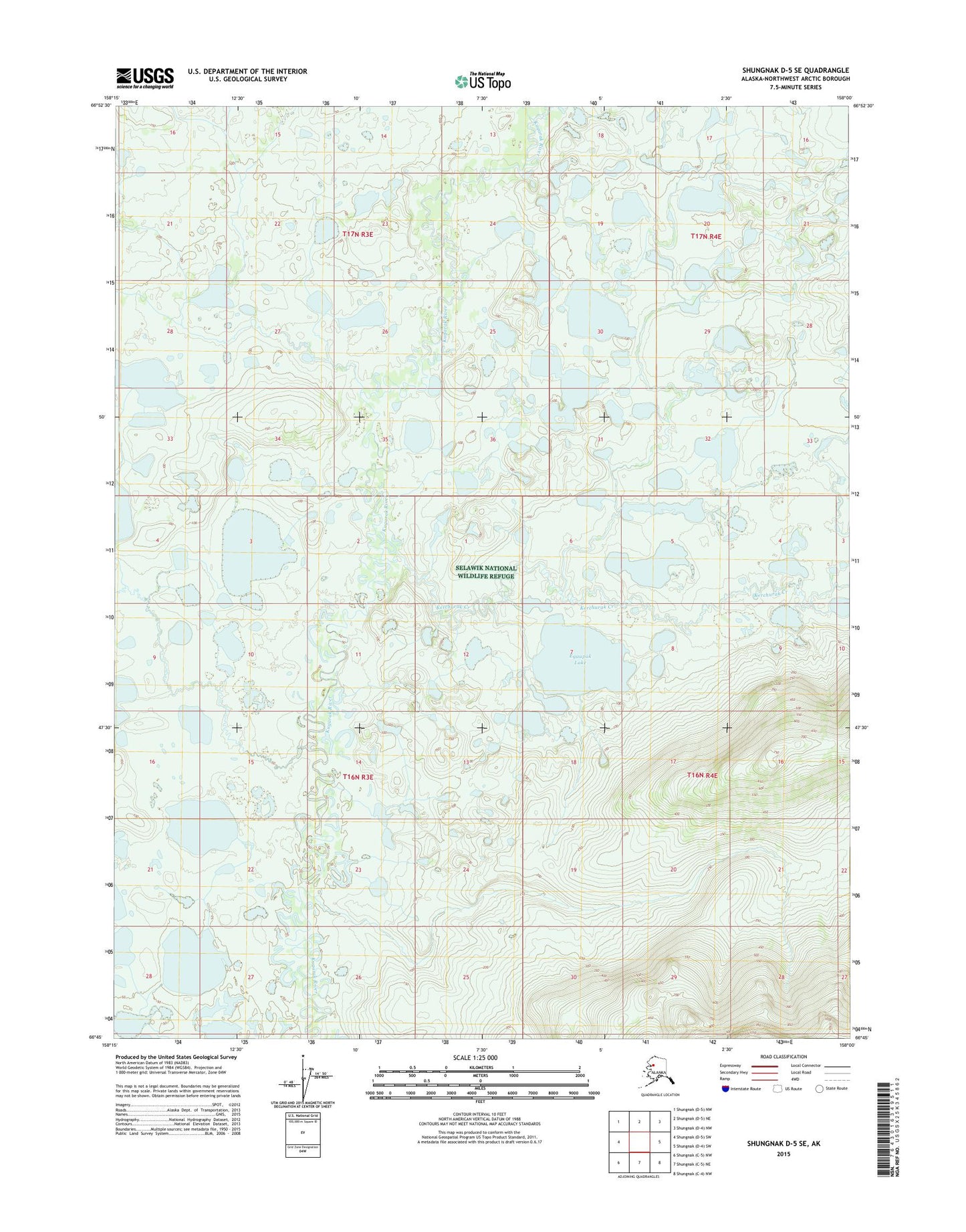 Shungnak D-5 SE Alaska US Topo Map Image