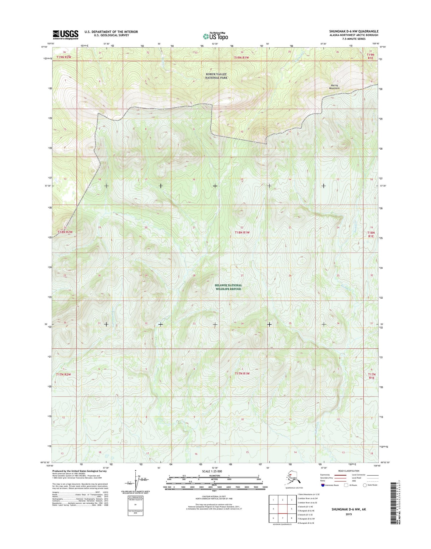 Shungnak D-6 NW Alaska US Topo Map Image
