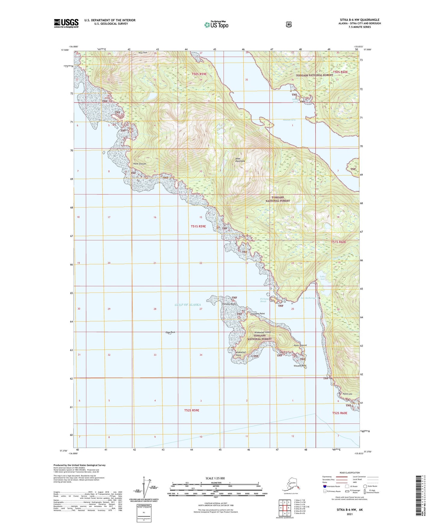 Sitka B-6 NW Alaska US Topo Map Image