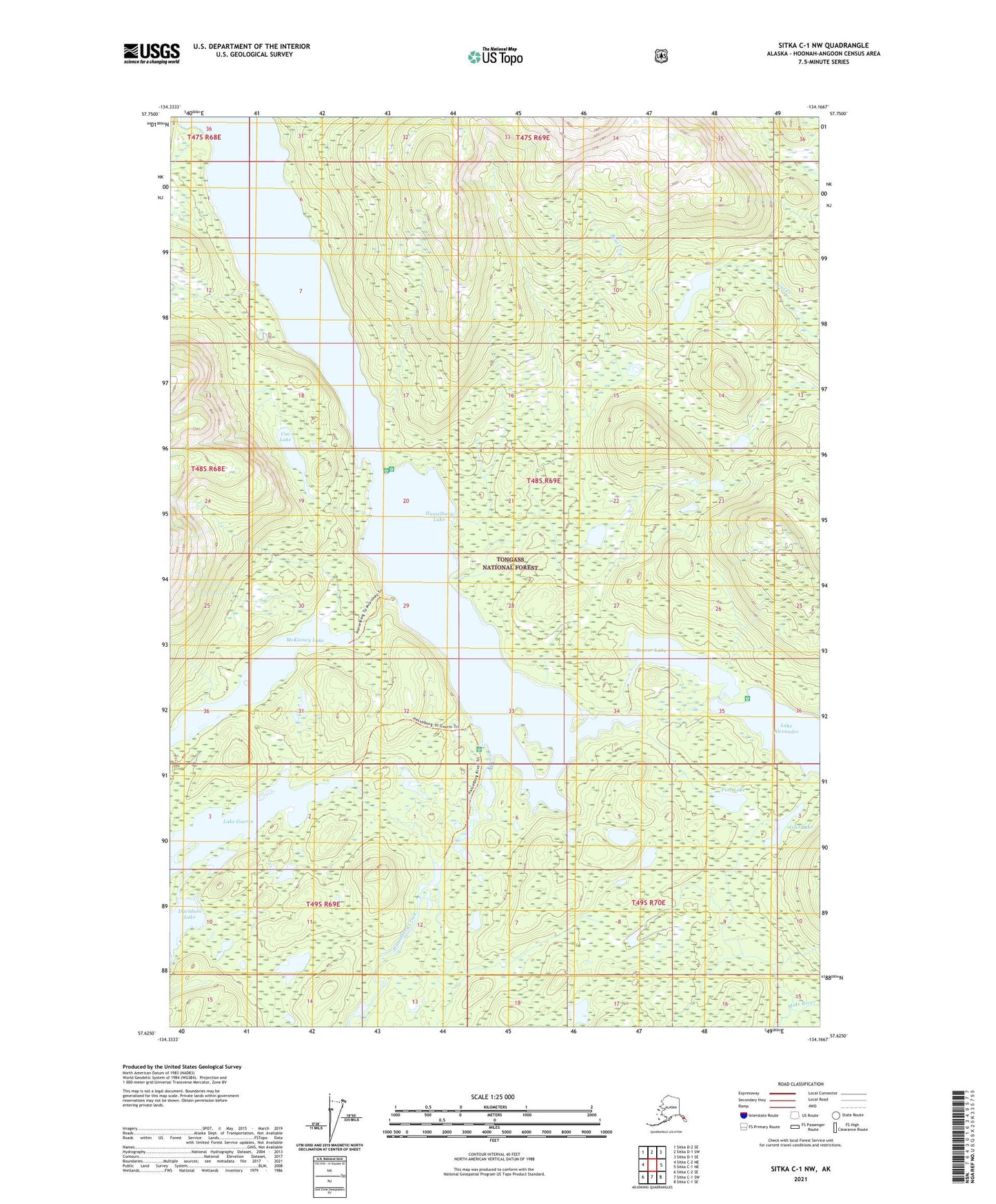 Sitka C-1 NW Alaska US Topo Map Image