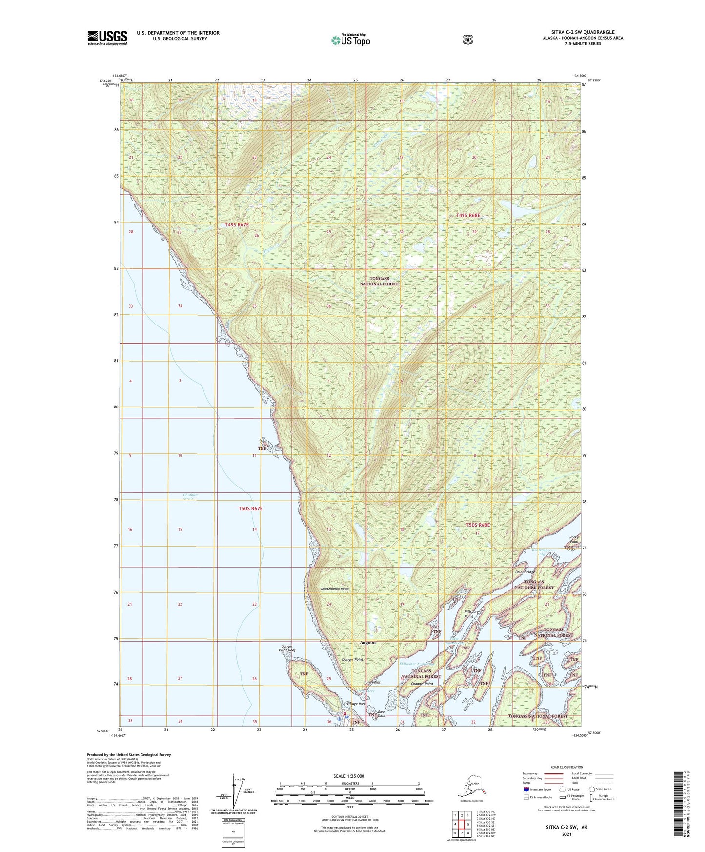 Sitka C-2 SW Alaska US Topo Map Image