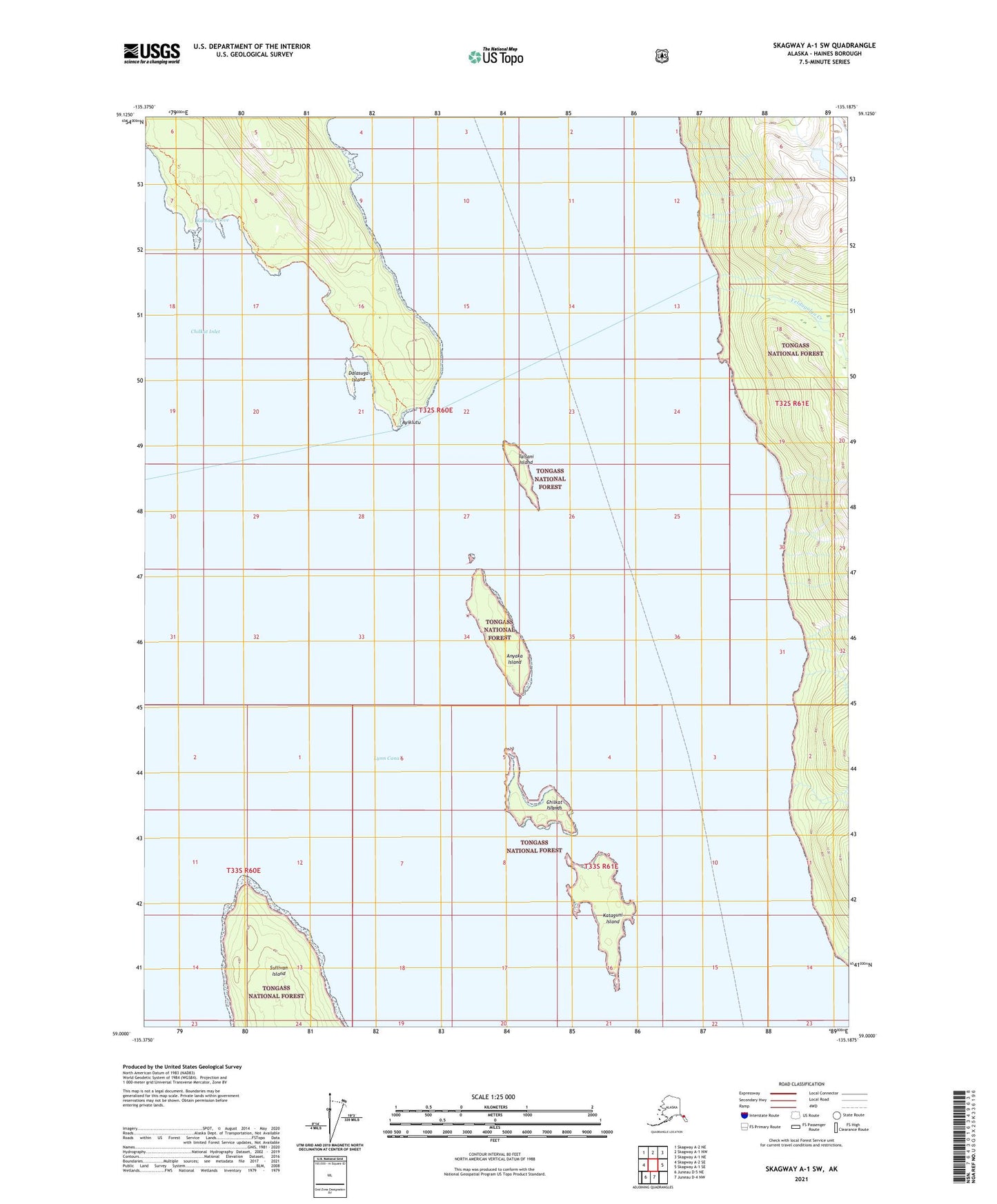 Skagway A-1 SW Alaska US Topo Map Image