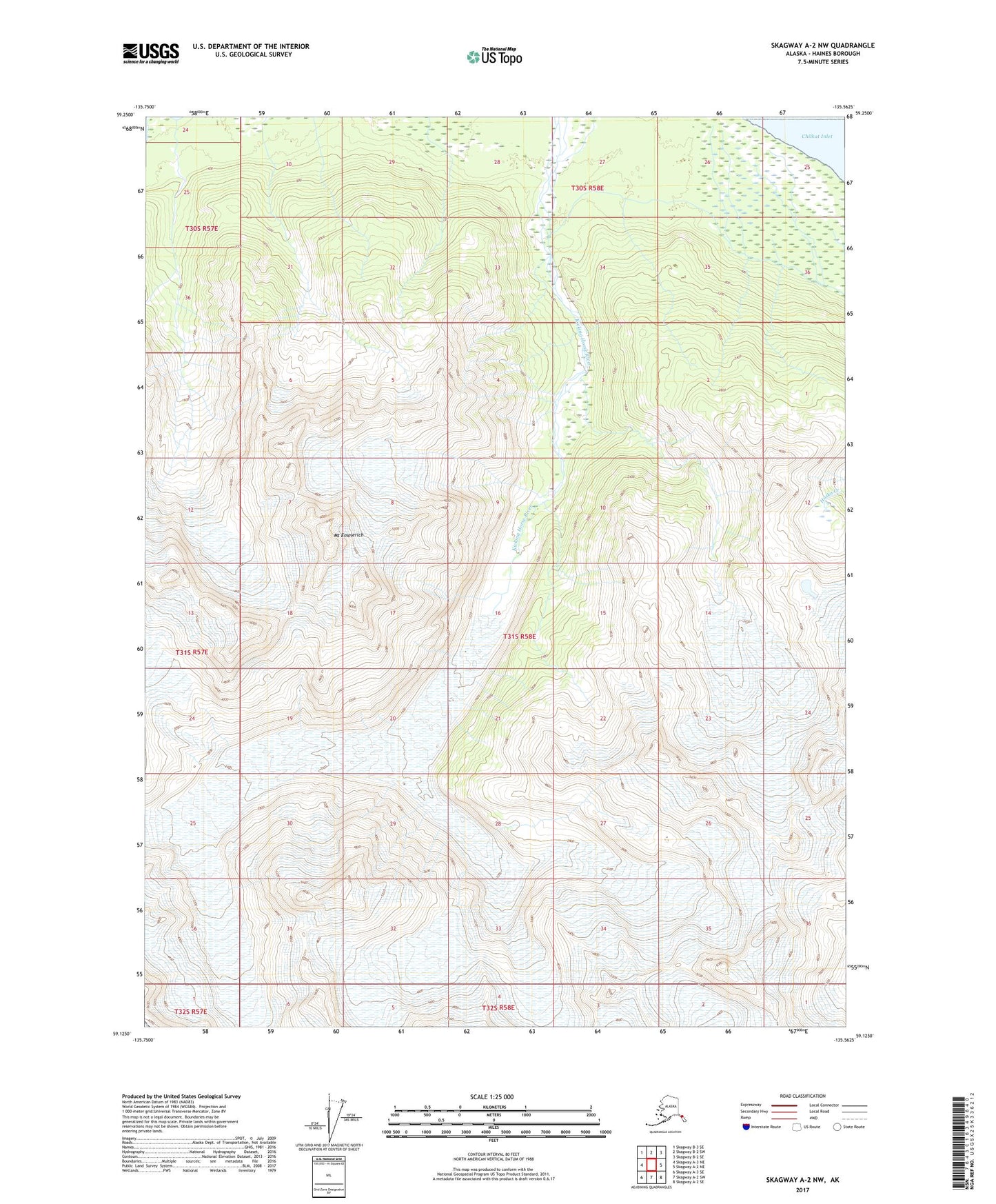 Skagway A-2 NW Alaska US Topo Map Image