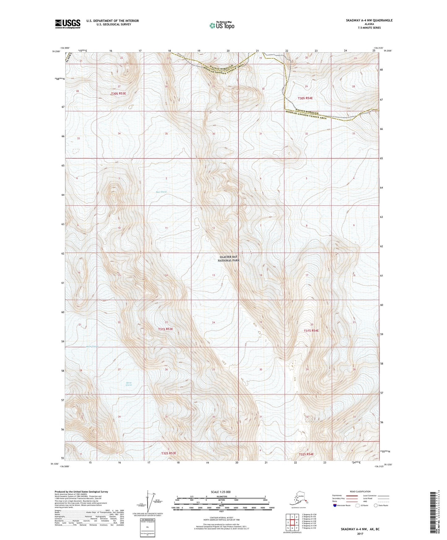 Skagway A-4 NW Alaska US Topo Map Image