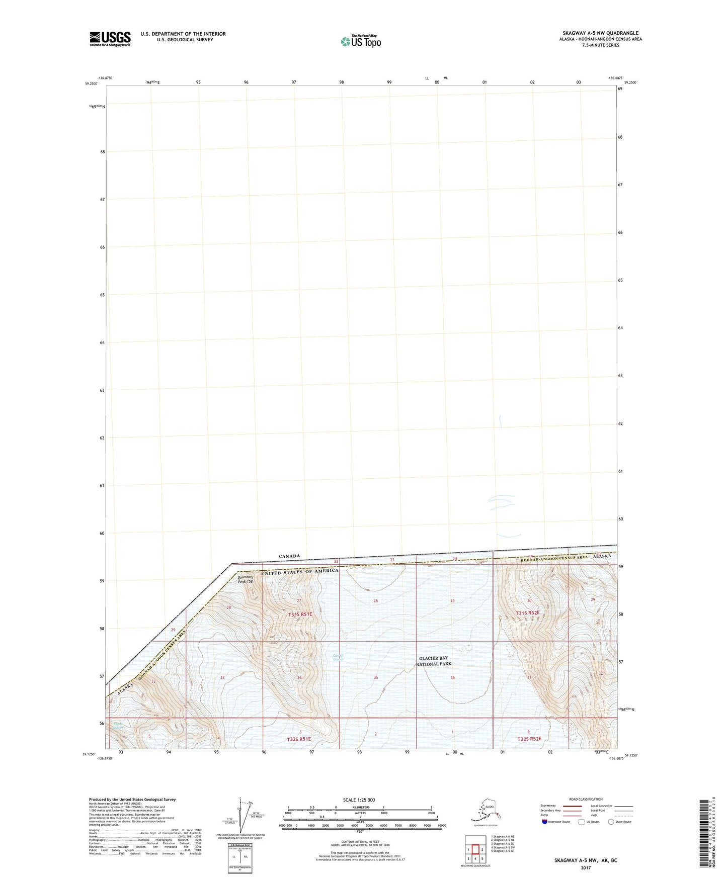 Skagway A-5 NW Alaska US Topo Map Image