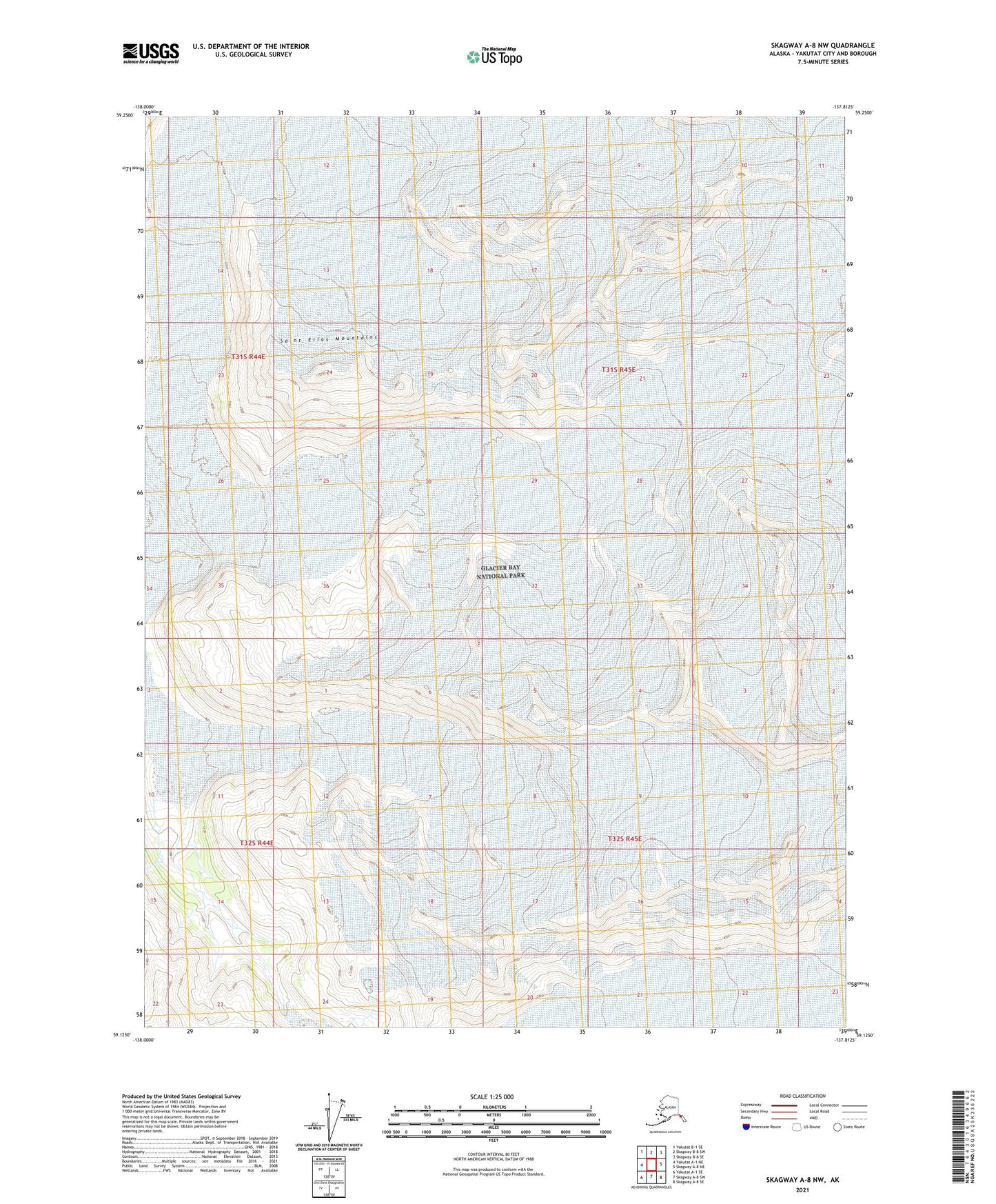 Skagway A-8 NW Alaska US Topo Map Image