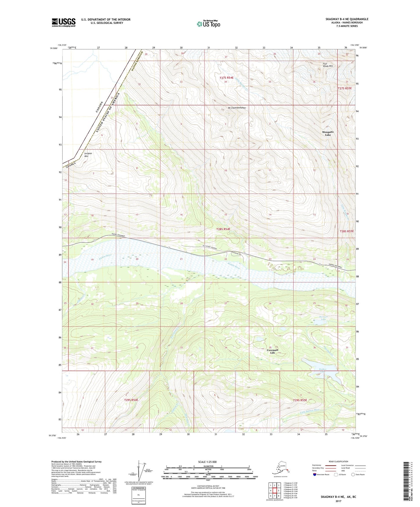 Skagway B-4 NE Alaska US Topo Map Image