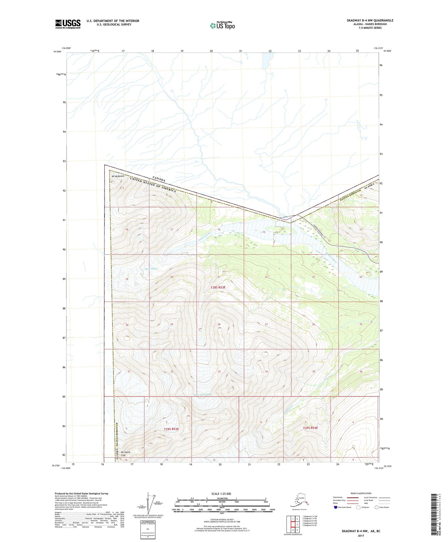 Skagway B-4 NW Alaska US Topo Map Image