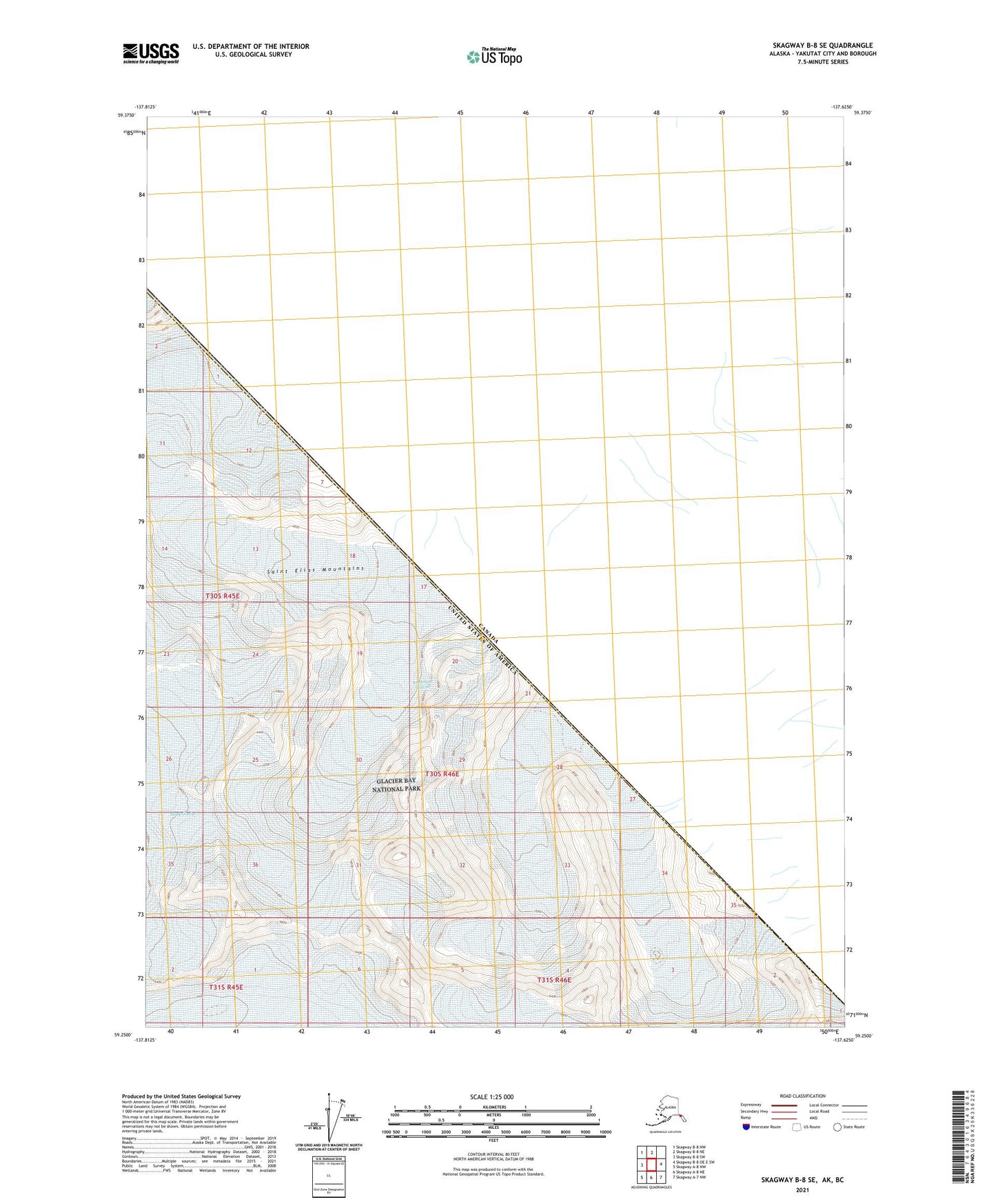 Skagway B-8 SE Alaska US Topo Map Image