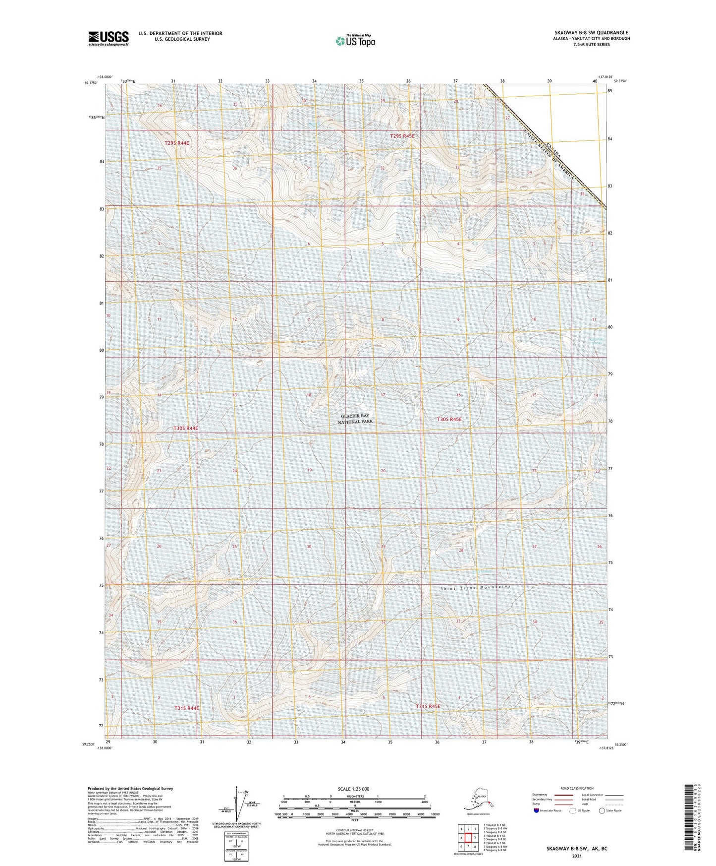 Skagway B-8 SW Alaska US Topo Map Image