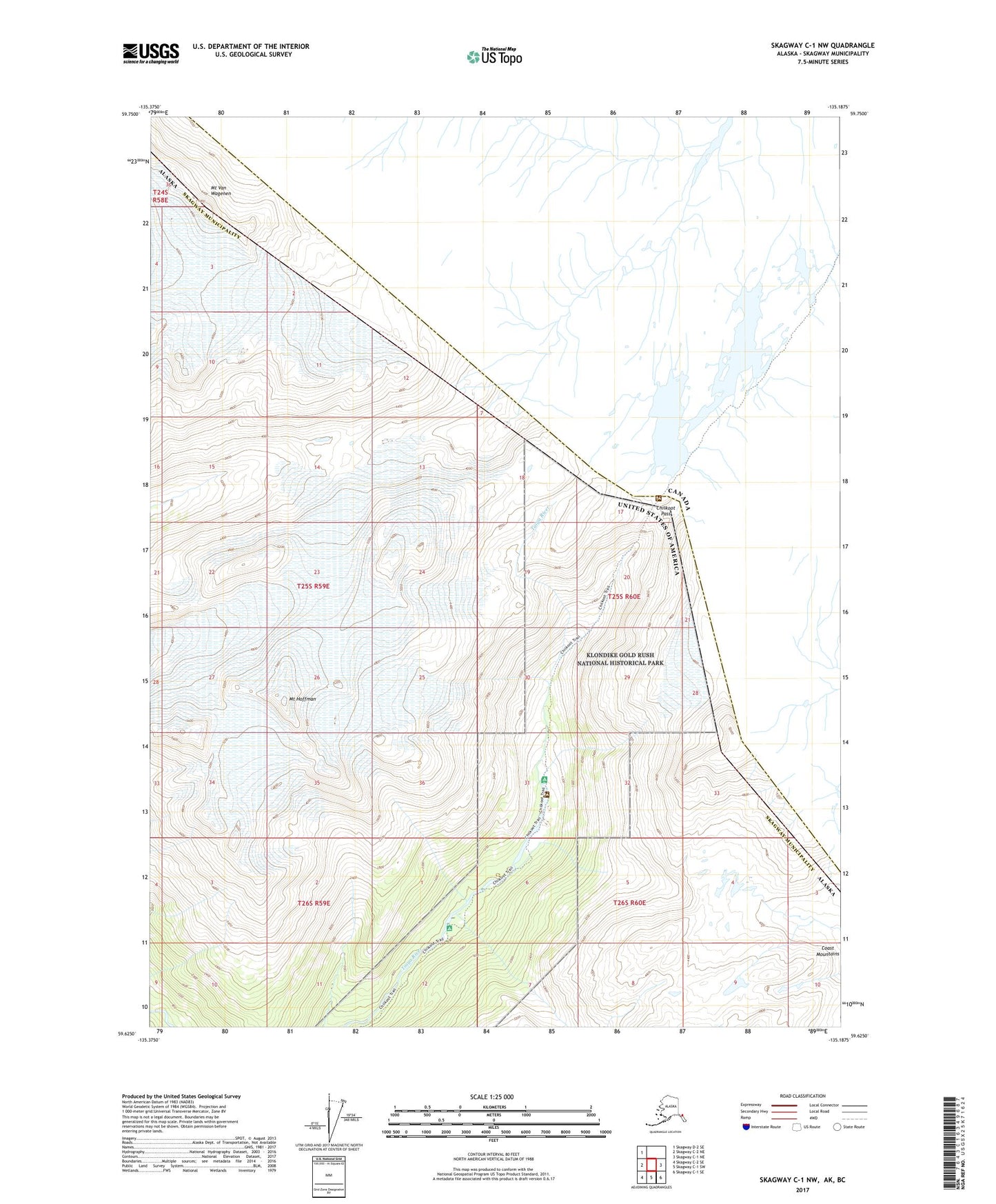 Skagway C-1 NW Alaska US Topo Map Image