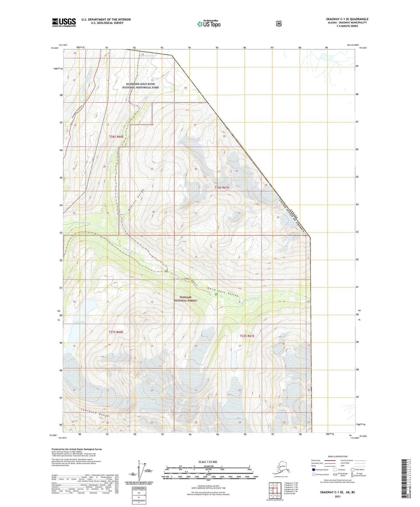 Skagway C-1 SE Alaska US Topo Map Image