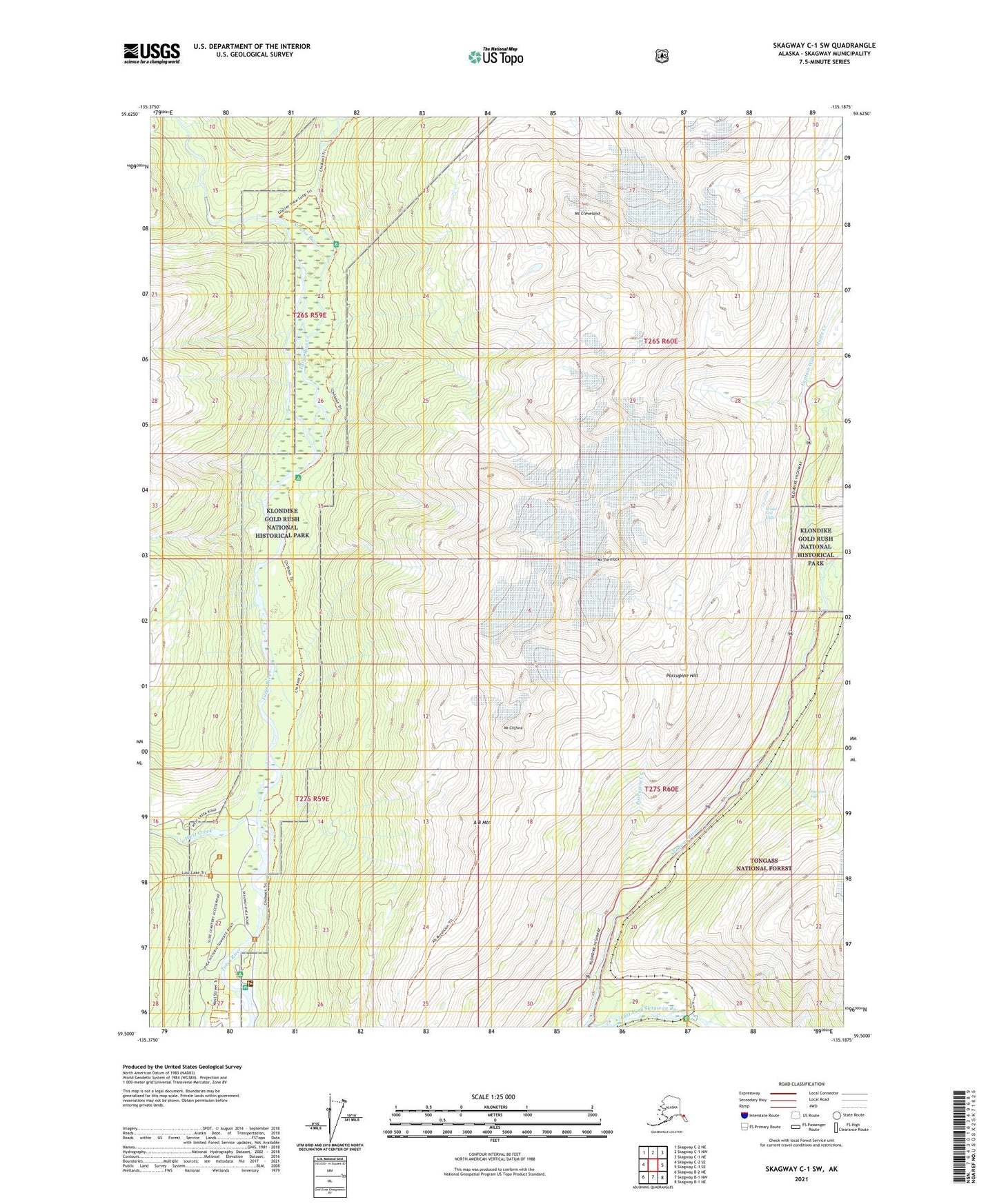 Skagway C-1 SW Alaska US Topo Map Image