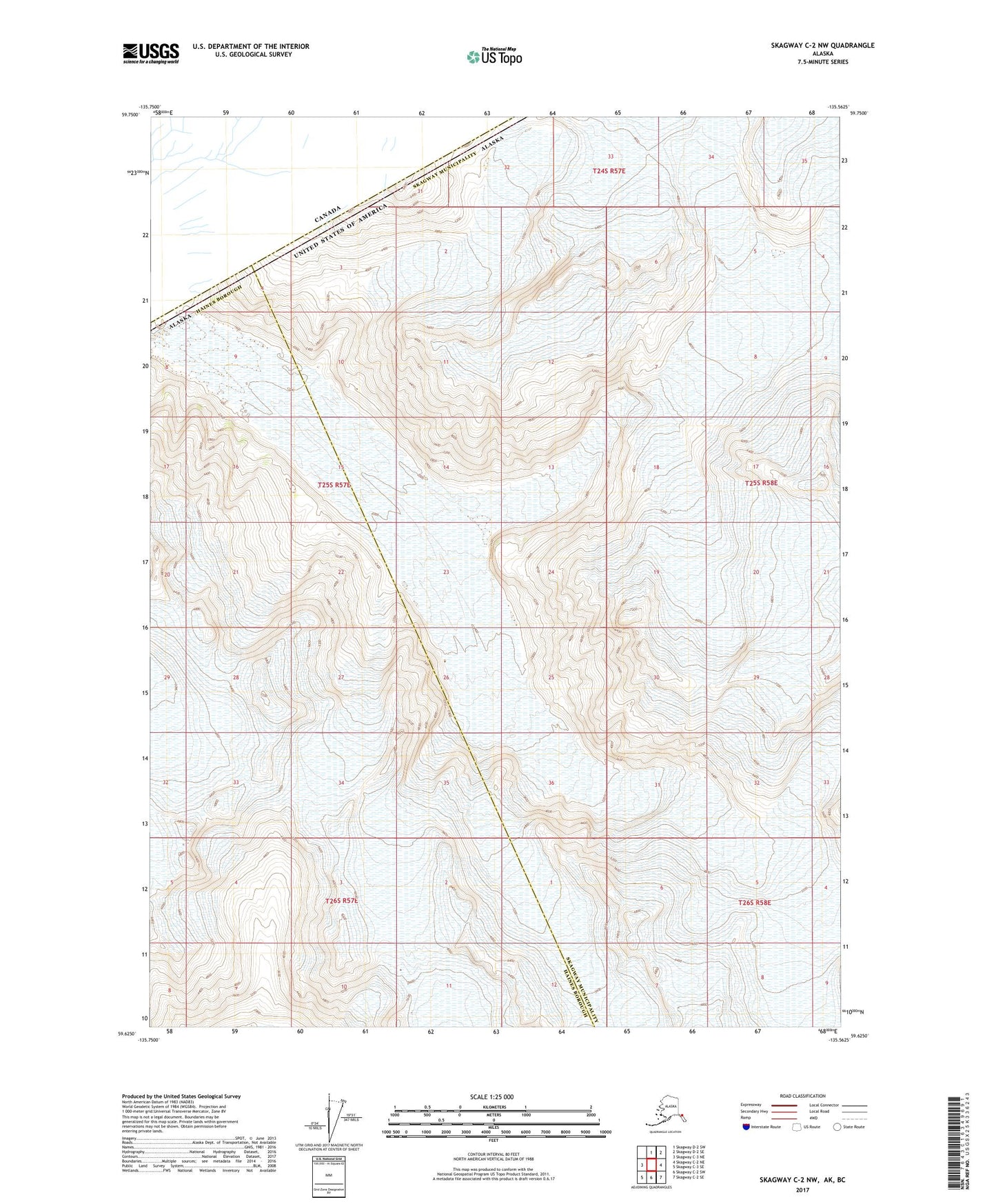 Skagway C-2 NW Alaska US Topo Map Image