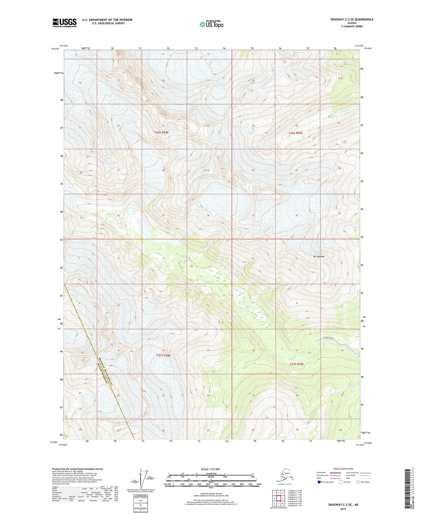 Skagway C-2 SE Alaska US Topo Map Image