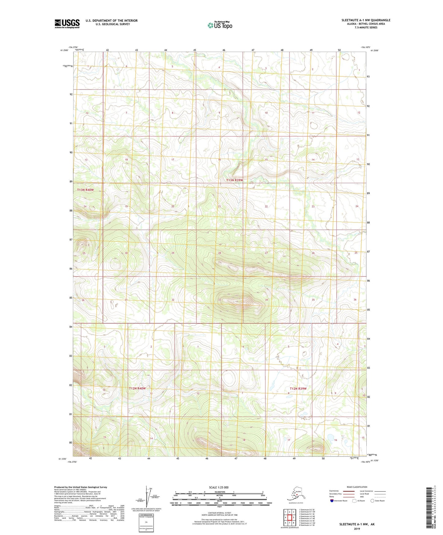 Sleetmute A-1 NW Alaska US Topo Map Image