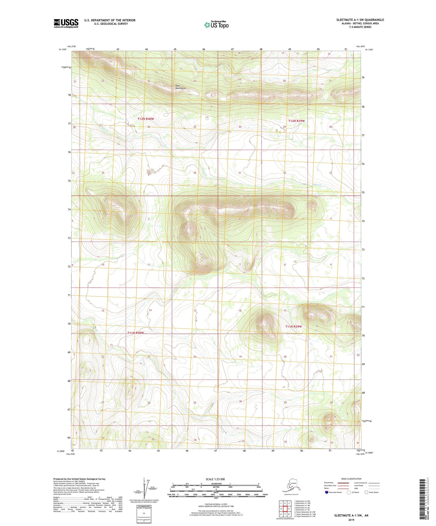 Sleetmute A-1 SW Alaska US Topo Map Image