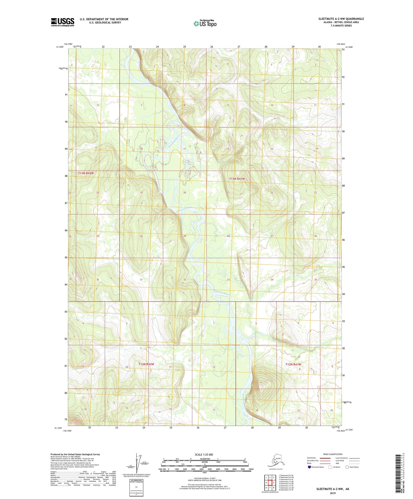 Sleetmute A-2 NW Alaska US Topo Map Image