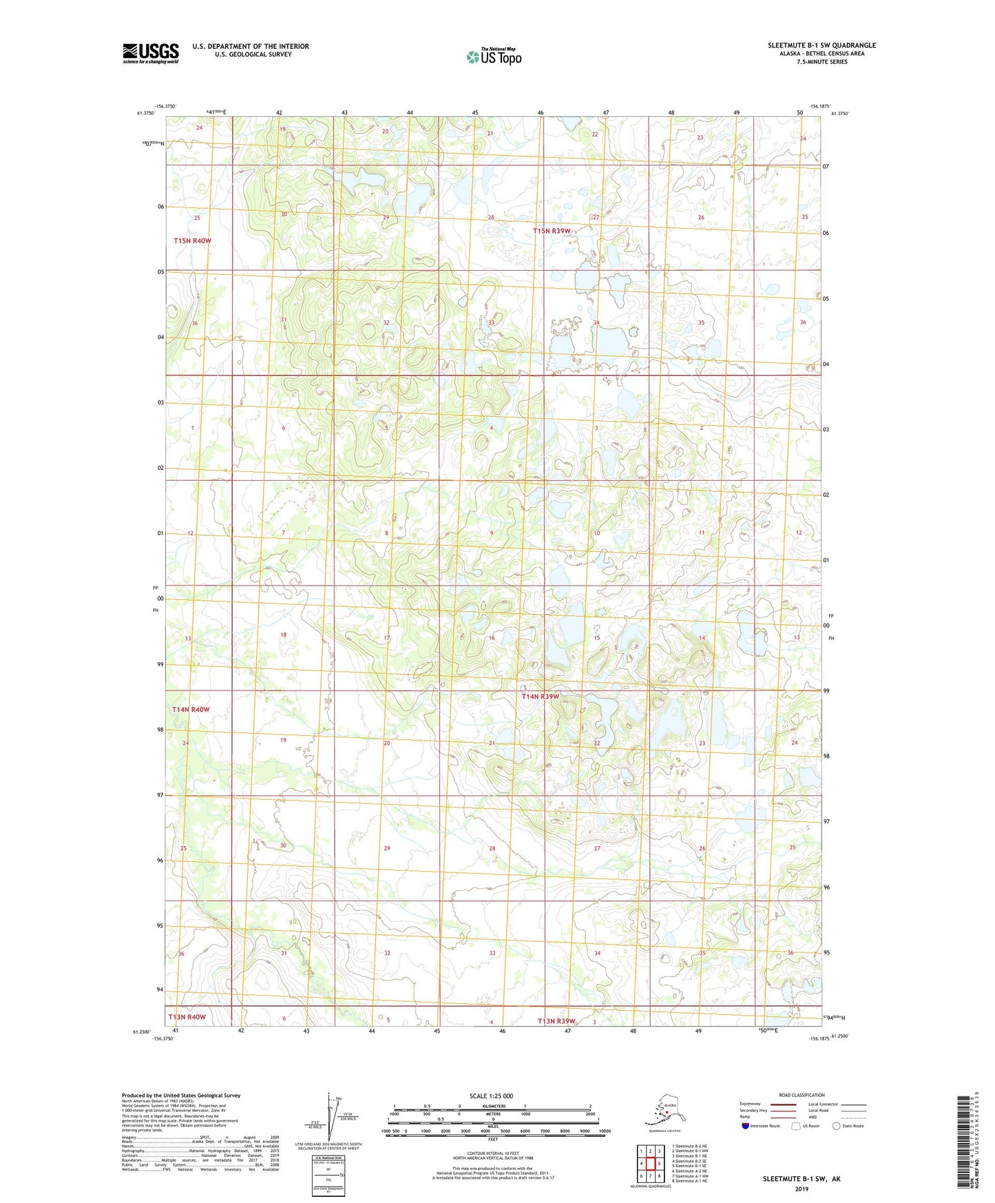 Sleetmute B-1 SW Alaska US Topo Map Image