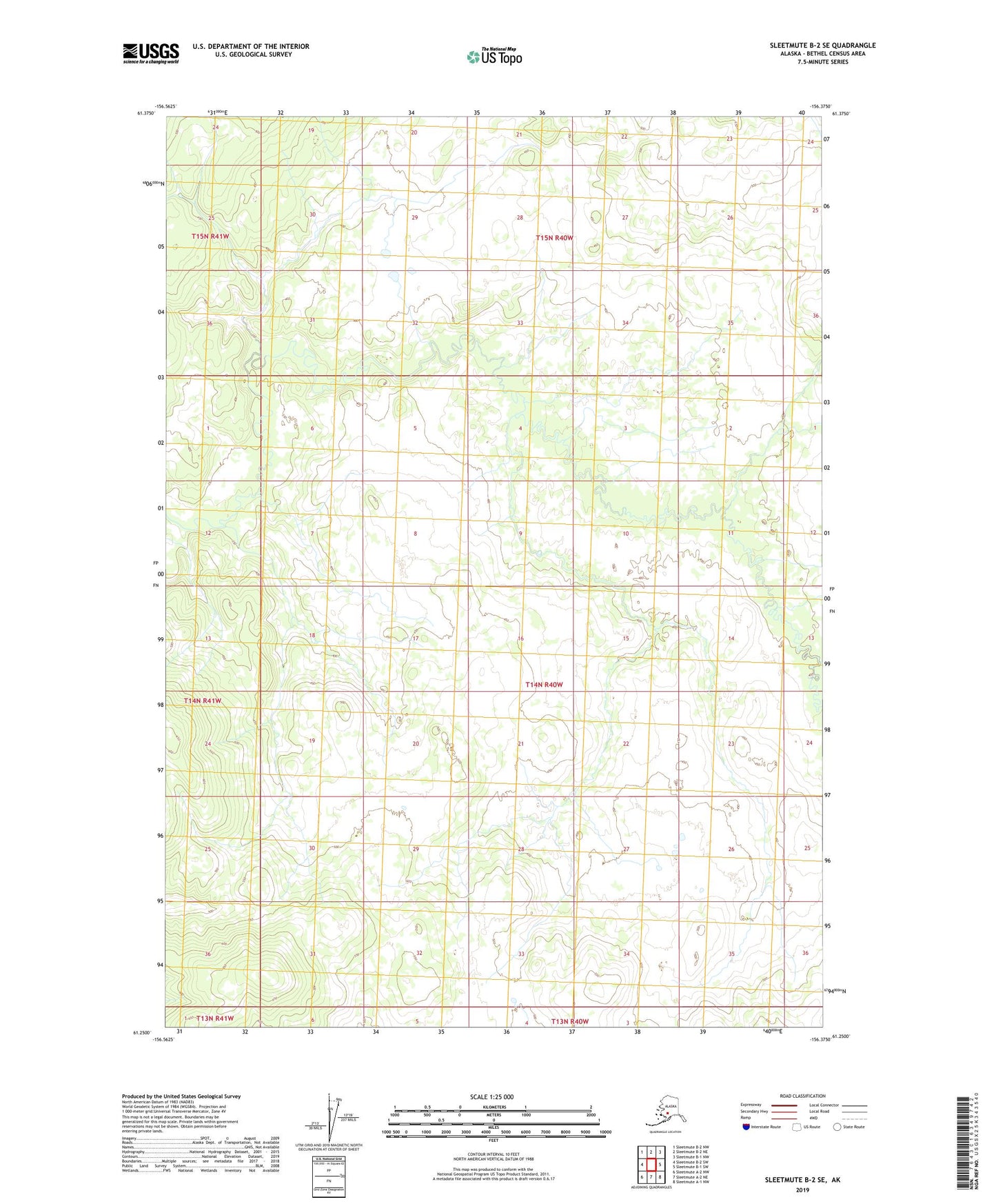 Sleetmute B-2 SE Alaska US Topo Map Image