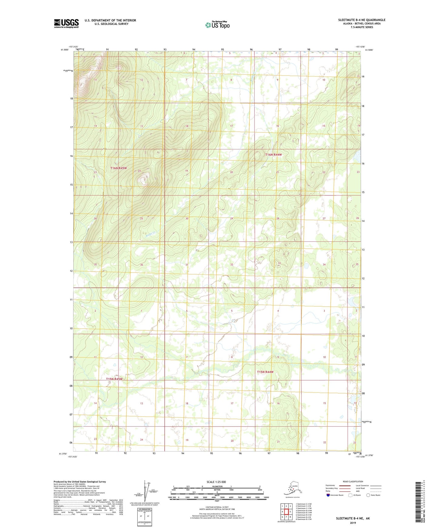 Sleetmute B-4 NE Alaska US Topo Map Image