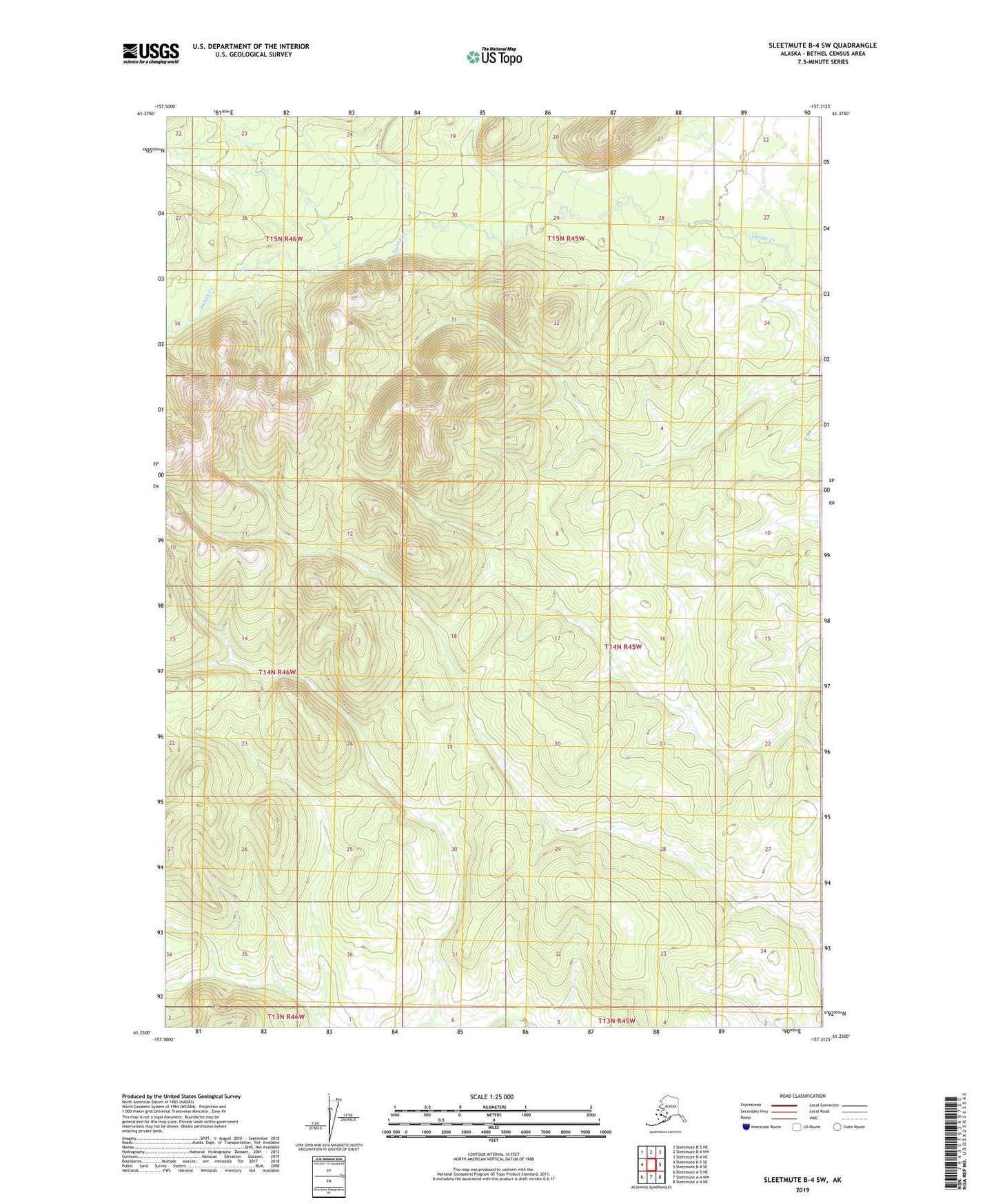 Sleetmute B-4 SW Alaska US Topo Map Image