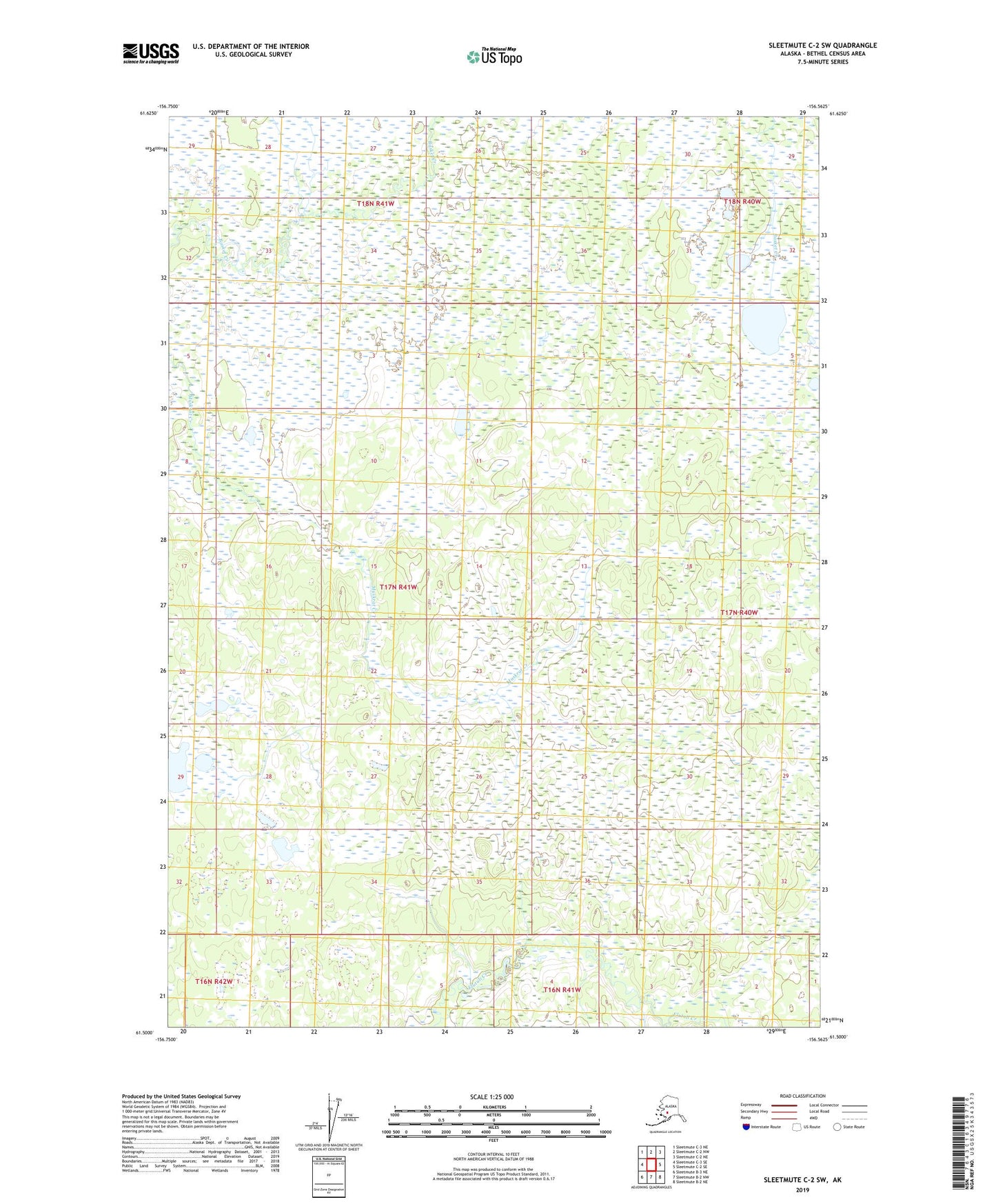 Sleetmute C-2 SW Alaska US Topo Map Image