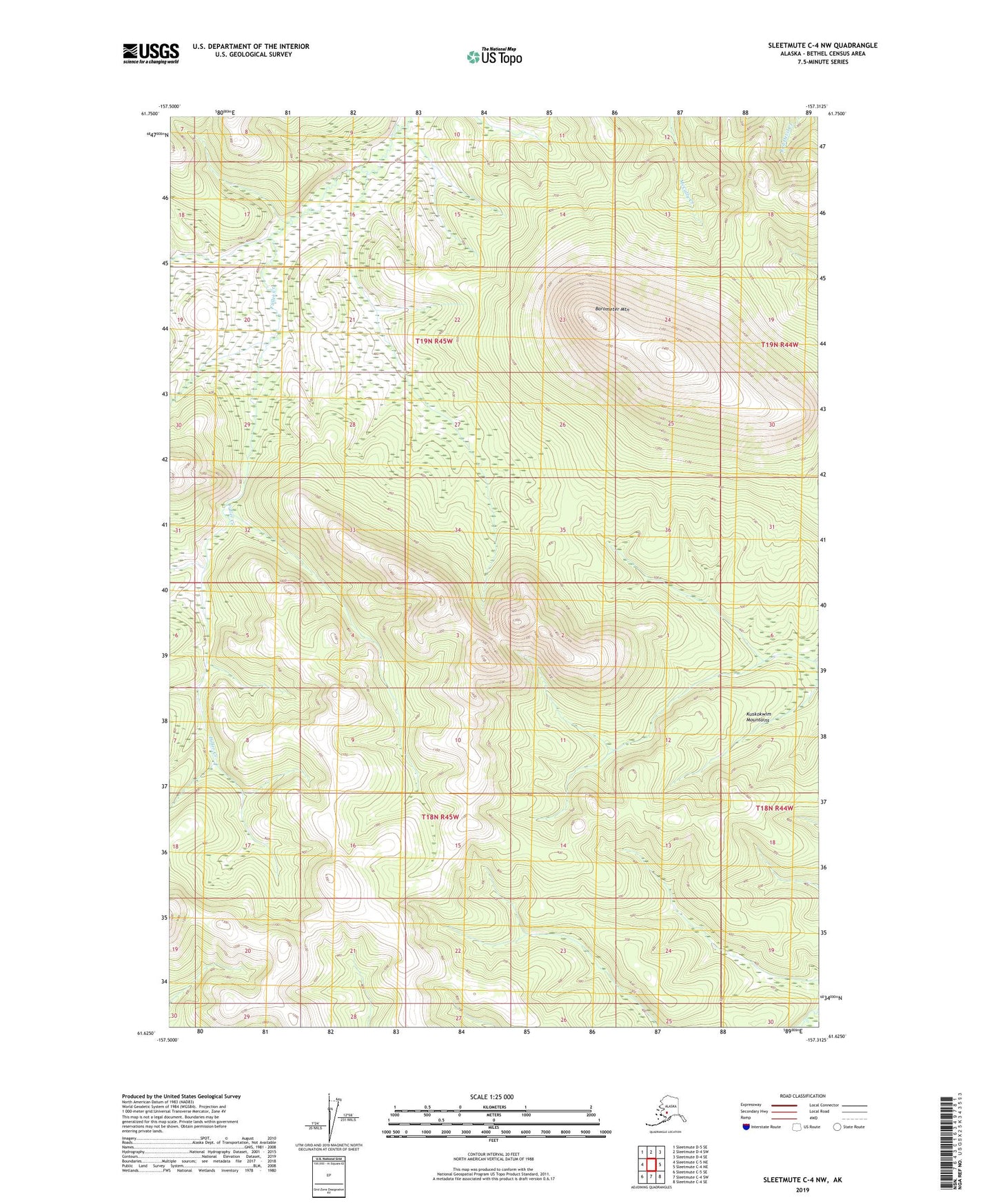 Sleetmute C-4 NW Alaska US Topo Map Image
