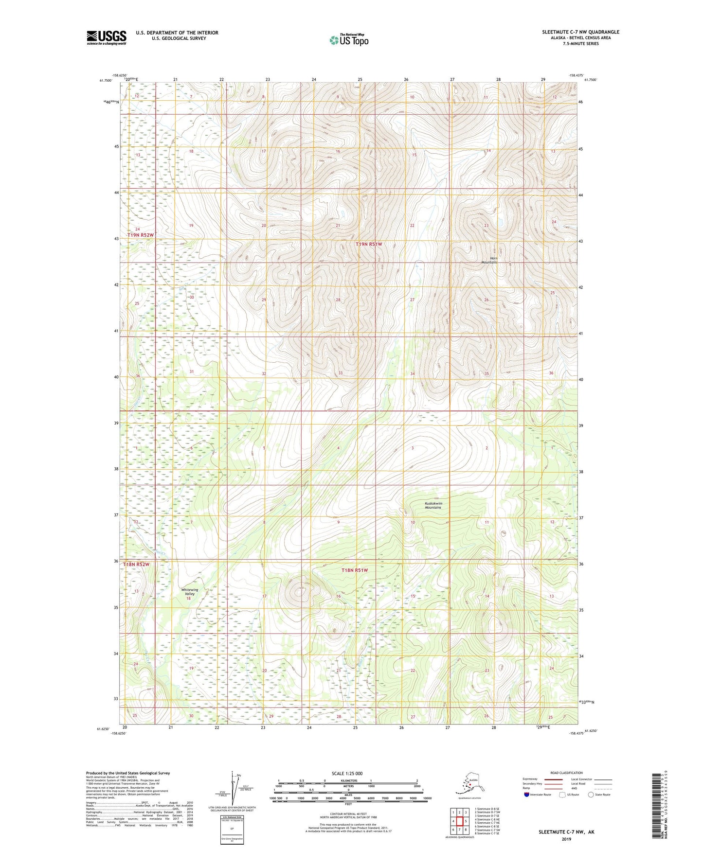 Sleetmute C-7 NW Alaska US Topo Map Image