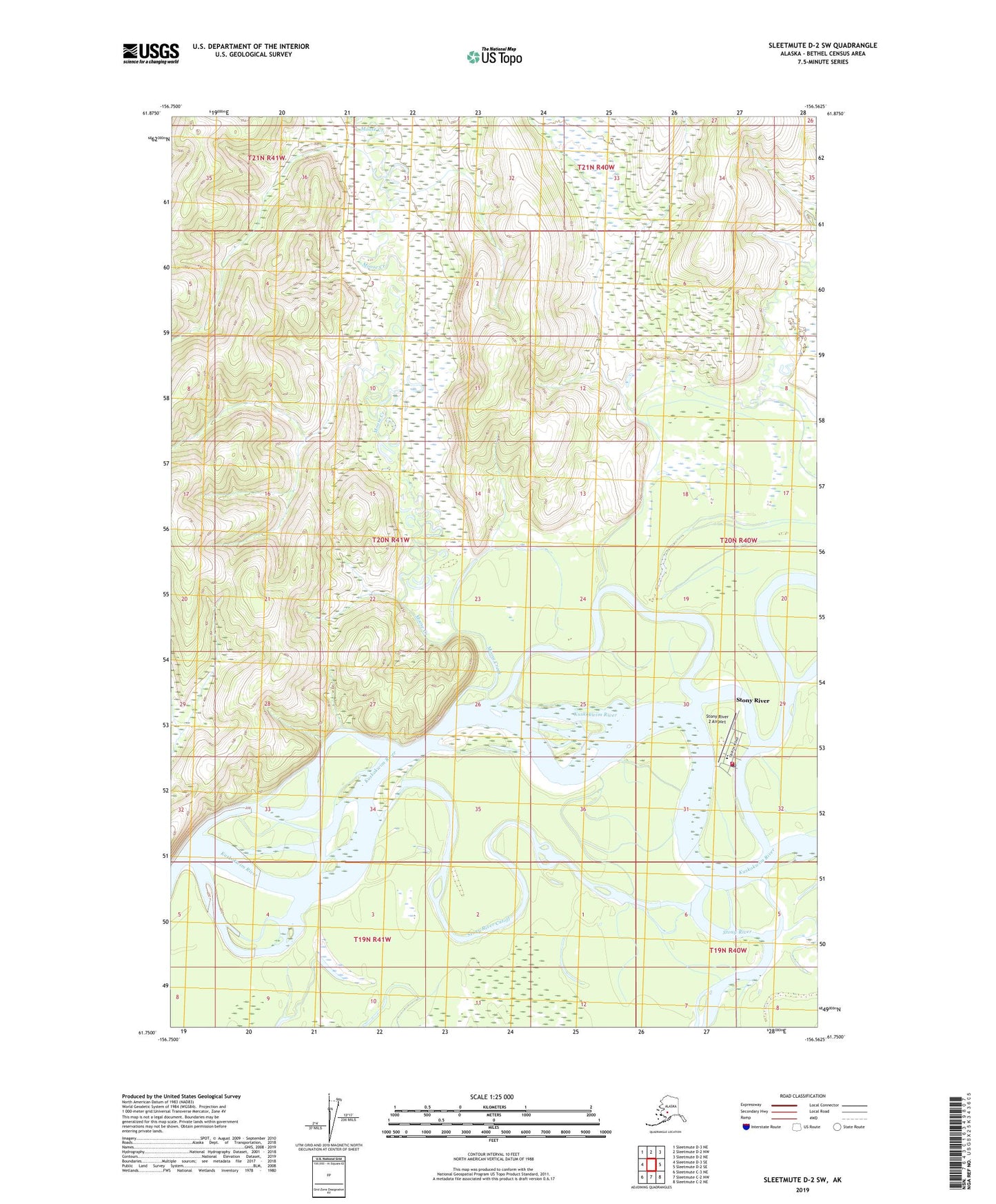 Sleetmute D-2 SW Alaska US Topo Map Image