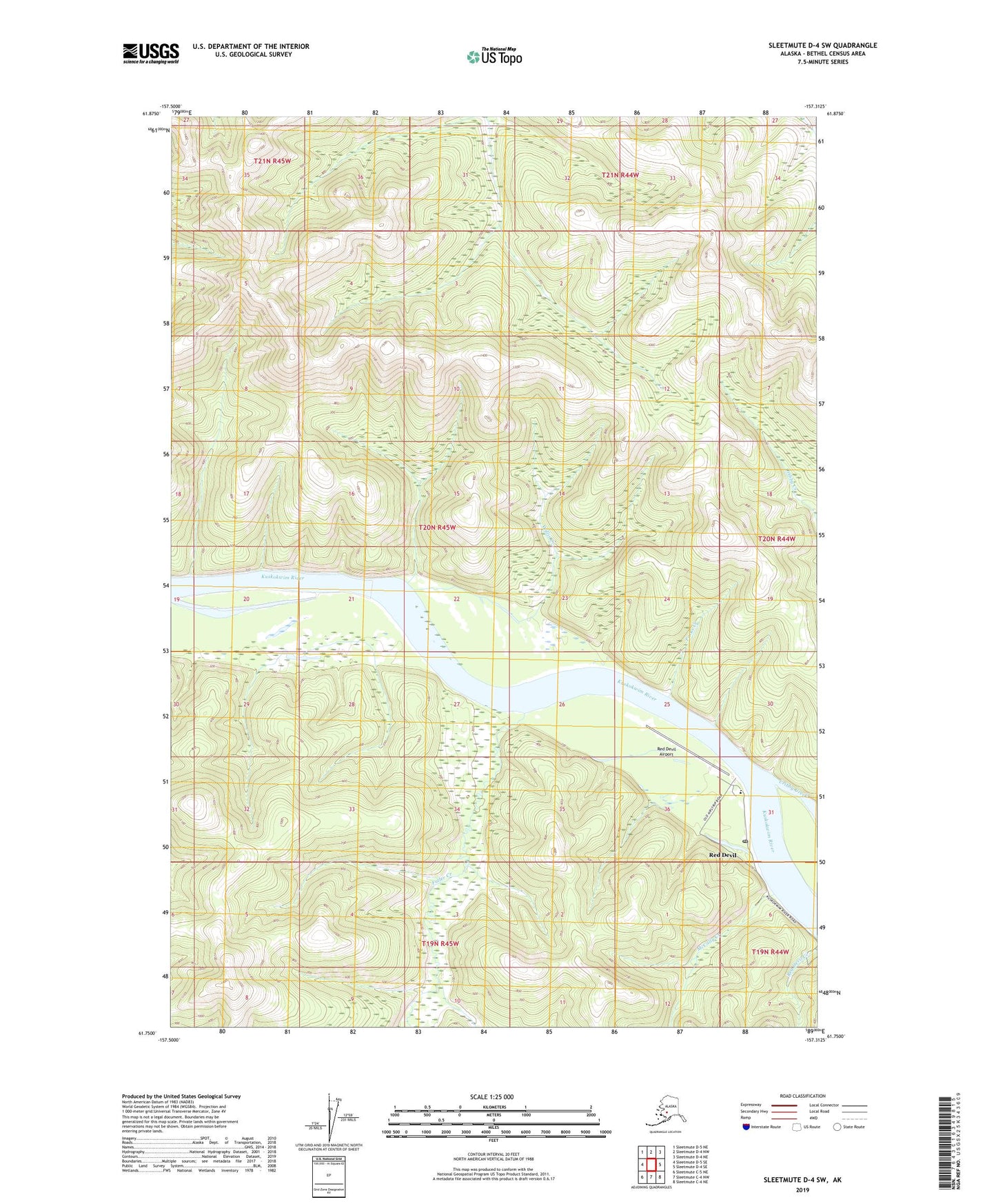Sleetmute D-4 SW Alaska US Topo Map Image