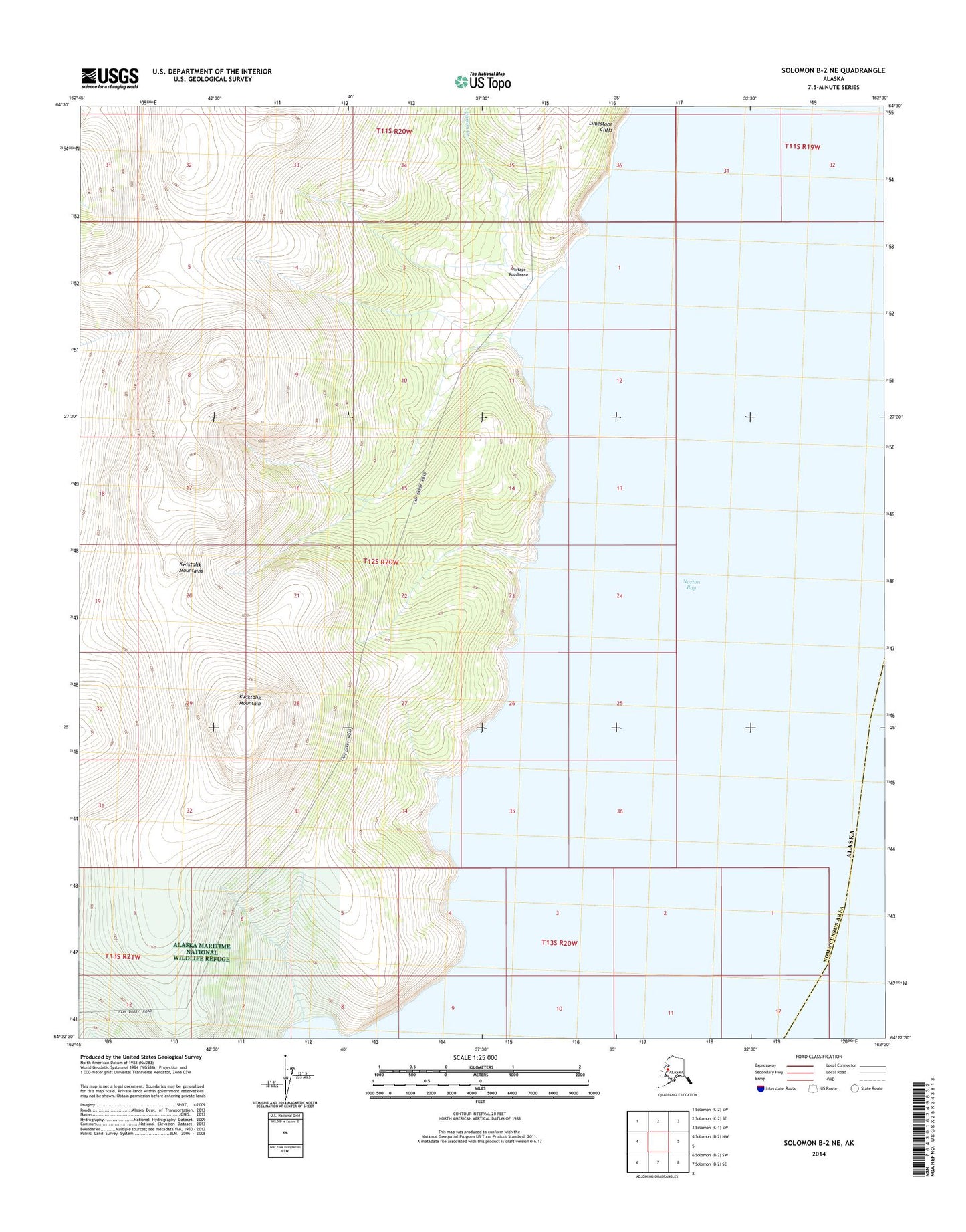 Solomon B-2 NE Alaska US Topo Map Image