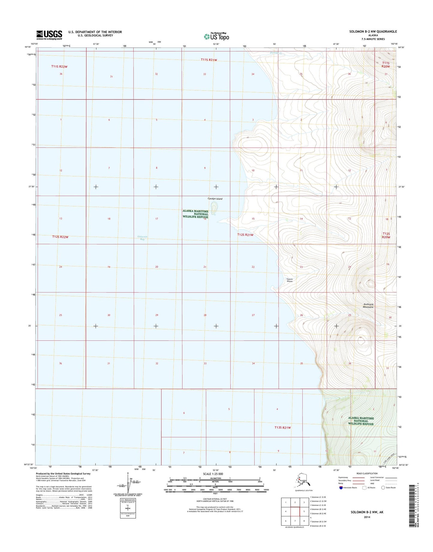 Solomon B-2 NW Alaska US Topo Map Image